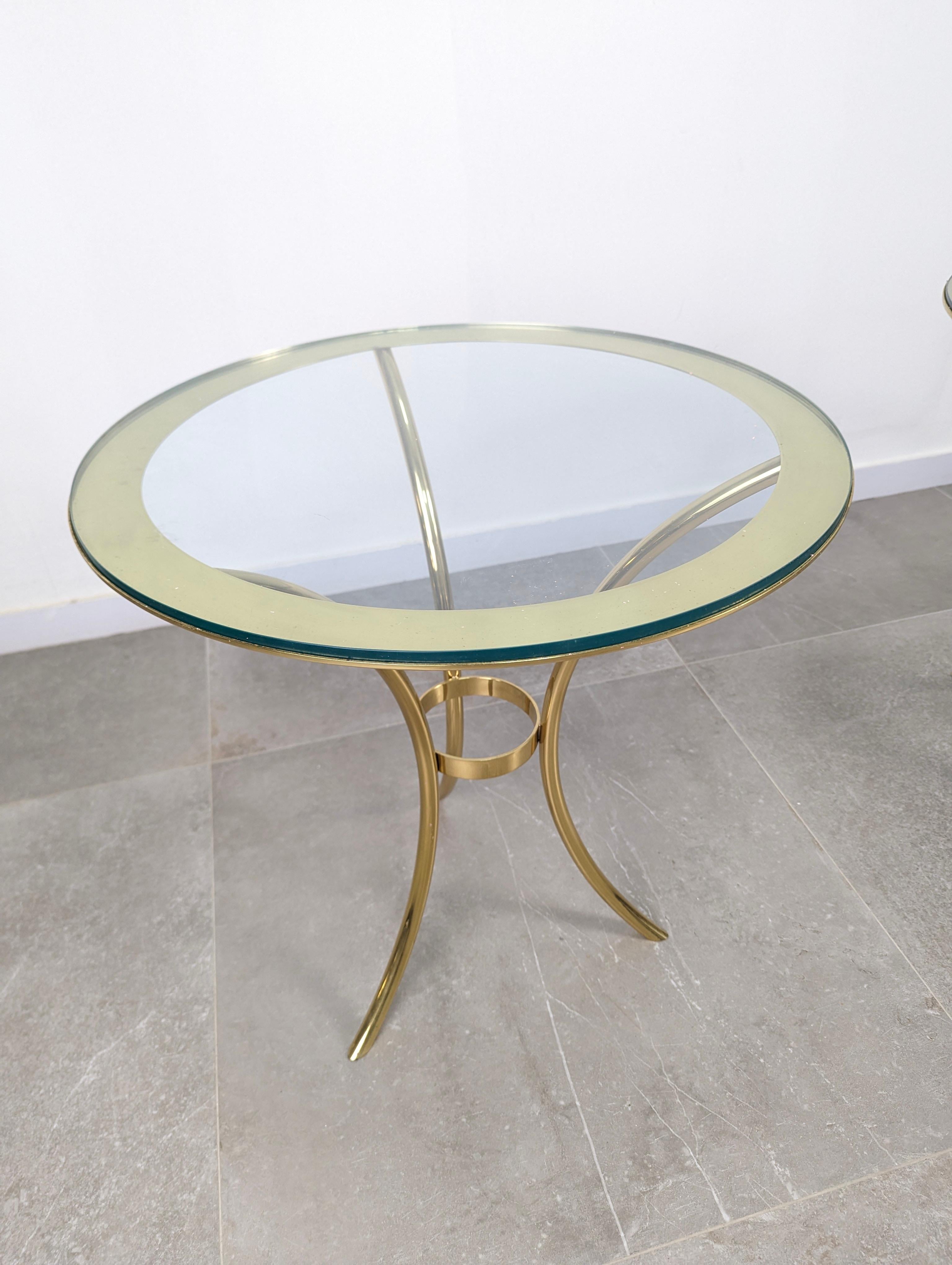 European Valenti brass Side Table 1970s For Sale