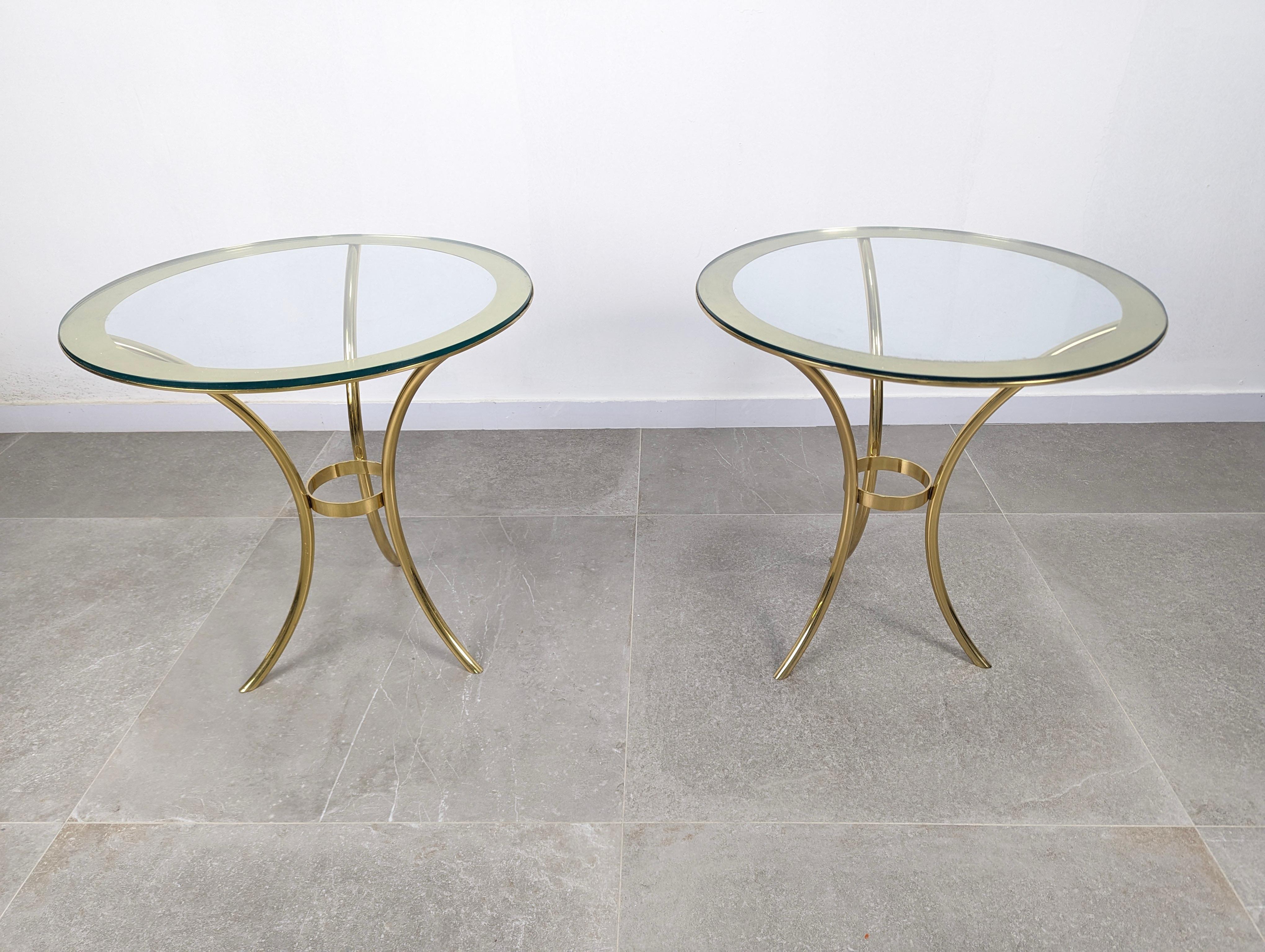 Brass Valenti brass Side Table 1970s For Sale