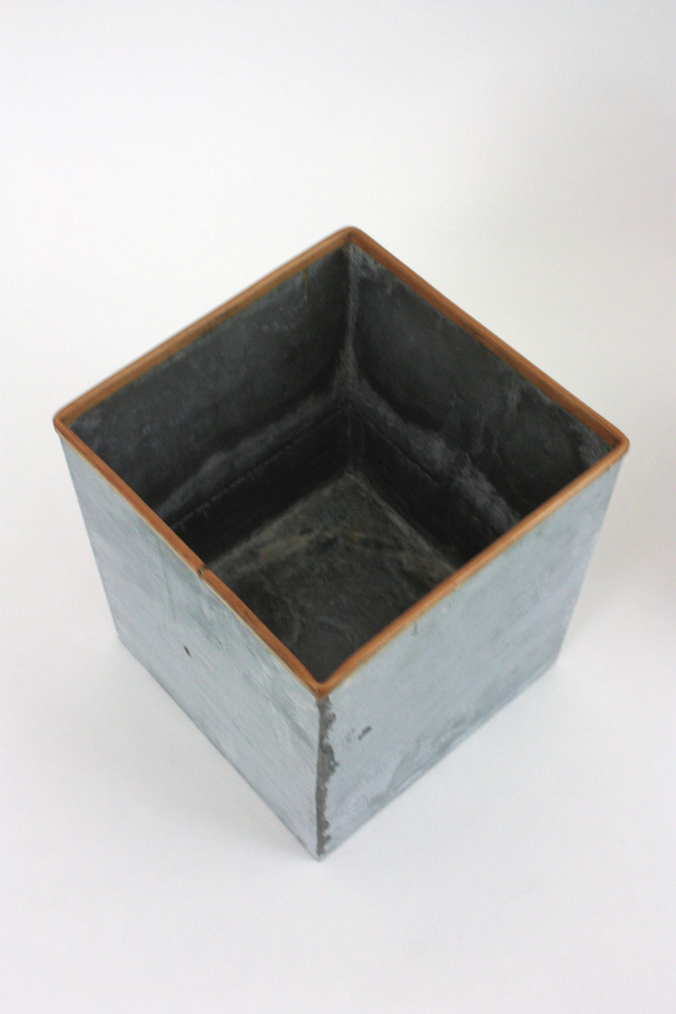 Valentí Burl Walnut and Chrome Ice Bucket Wine Cooler, Spain 1970 For Sale 7