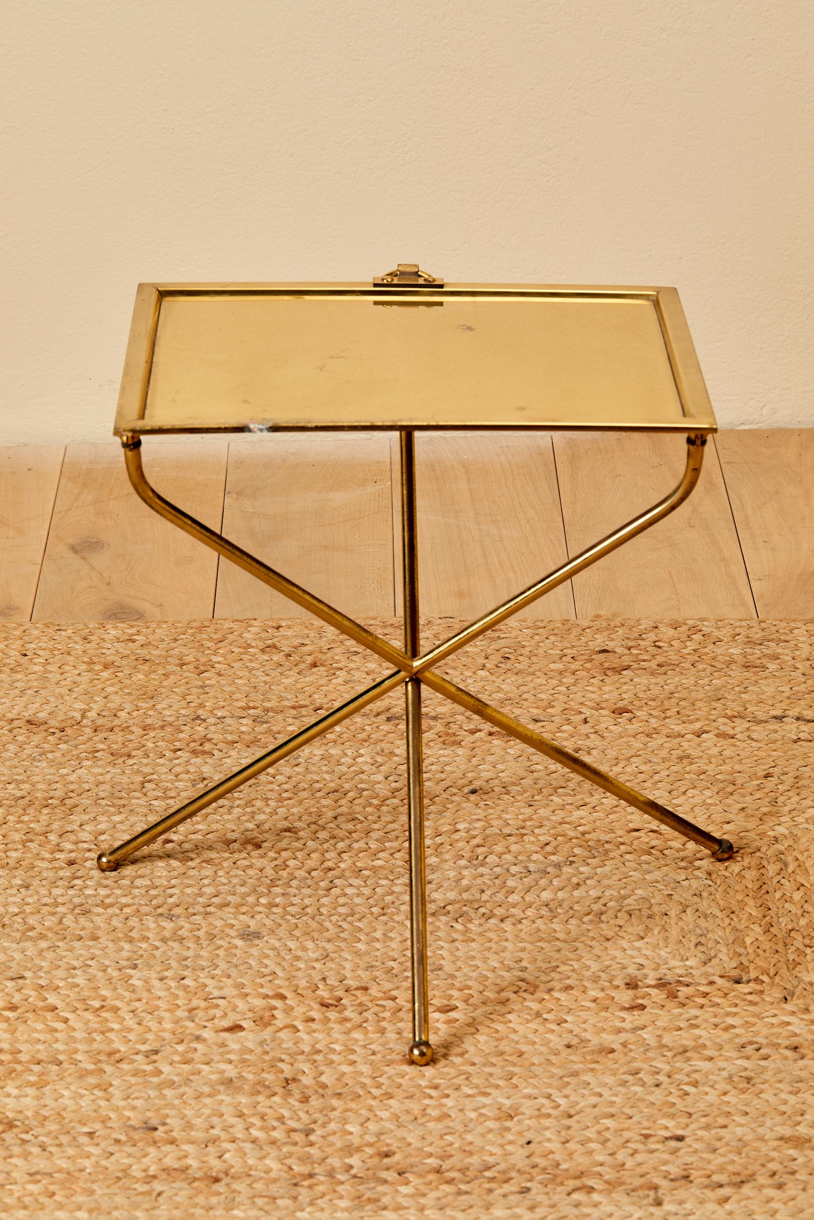 Valenti, coffee table, golden brass, circa 1970, Spain. For Sale 5