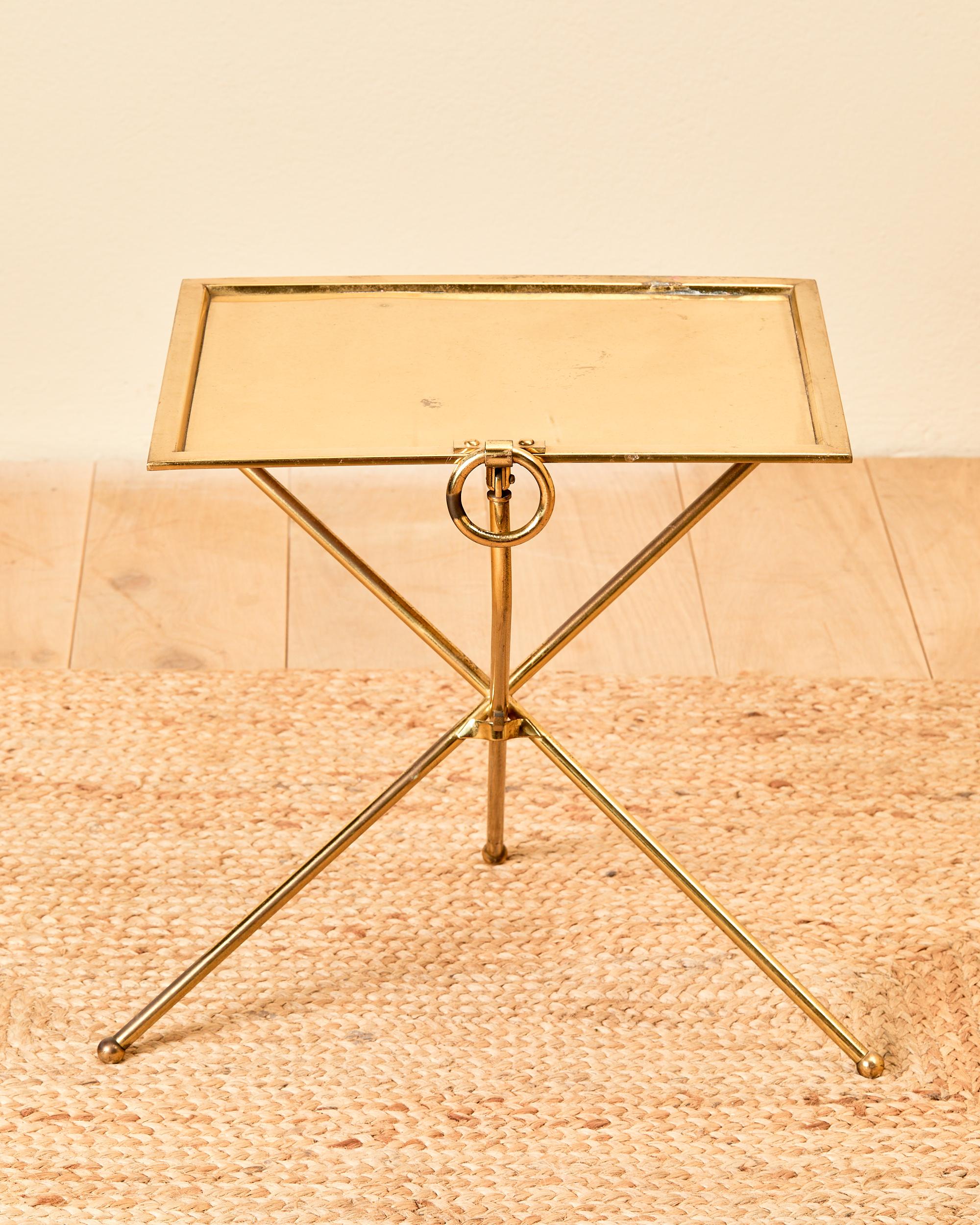 Spanish Valenti, coffee table, golden brass, circa 1970, Spain. For Sale