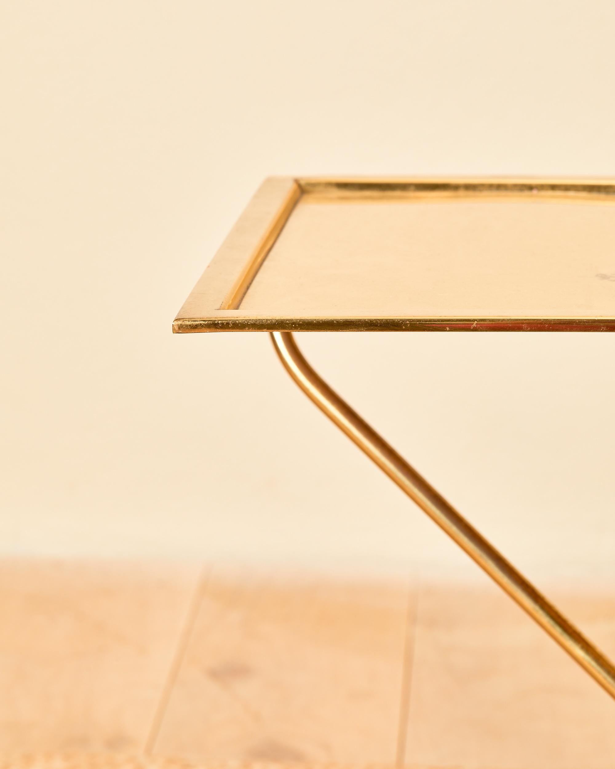 Valenti, coffee table, golden brass, circa 1970, Spain. In Good Condition For Sale In Nice, Cote d' Azur