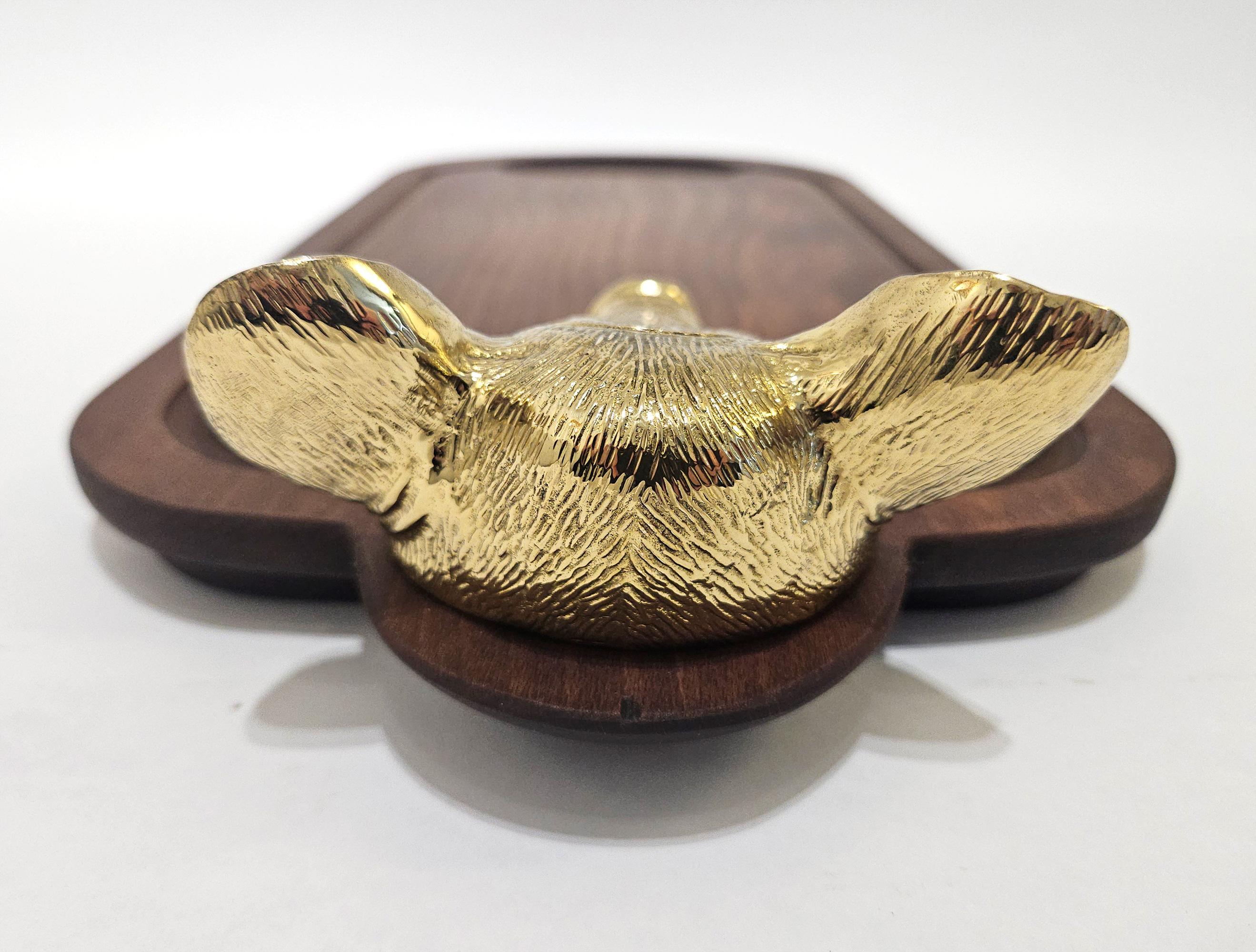 Valenti Gold Plated Wild Boar / Pig Mid Century Carving Set, Spain, c. 1970 For Sale 9