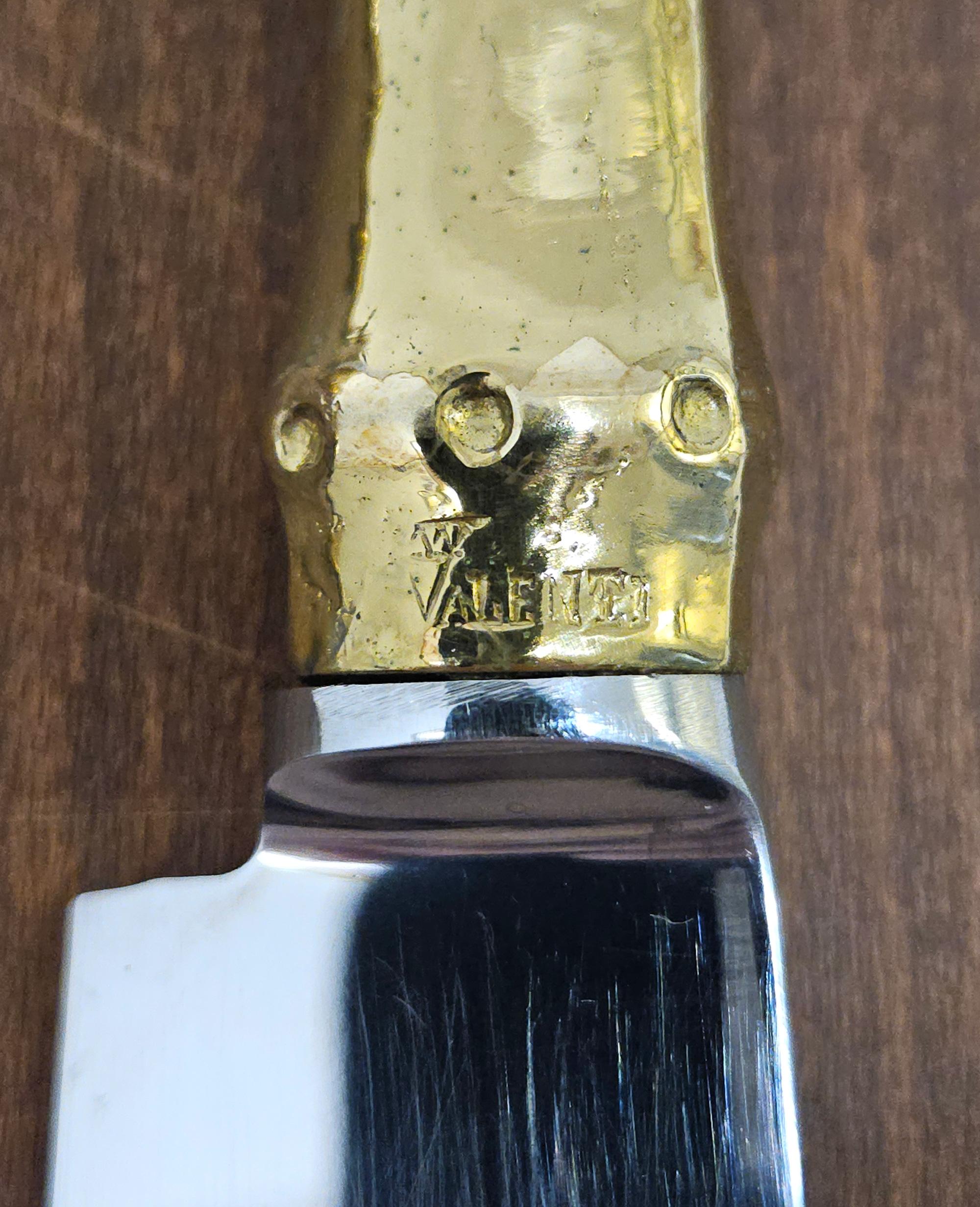 Valenti Gold Plated Wild Boar / Pig Mid Century Carving Set, Spain, c. 1970 For Sale 2