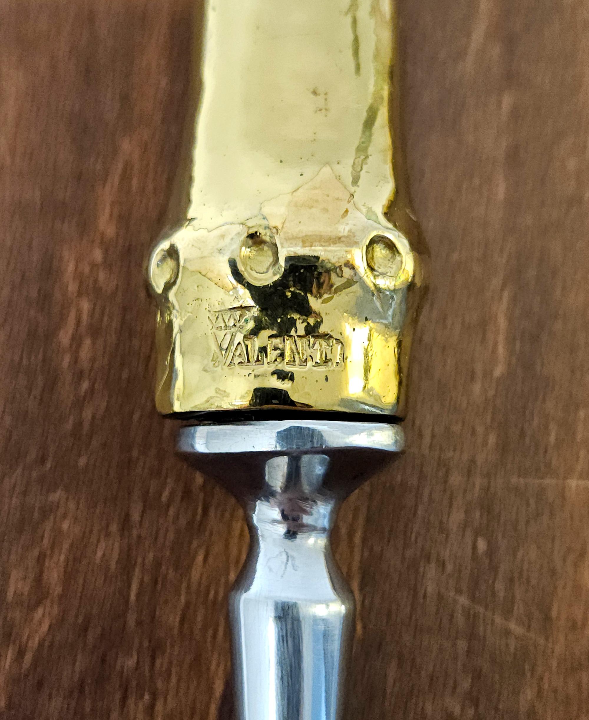Valenti Gold Plated Wild Boar / Pig Mid Century Carving Set, Spain, c. 1970 For Sale 3