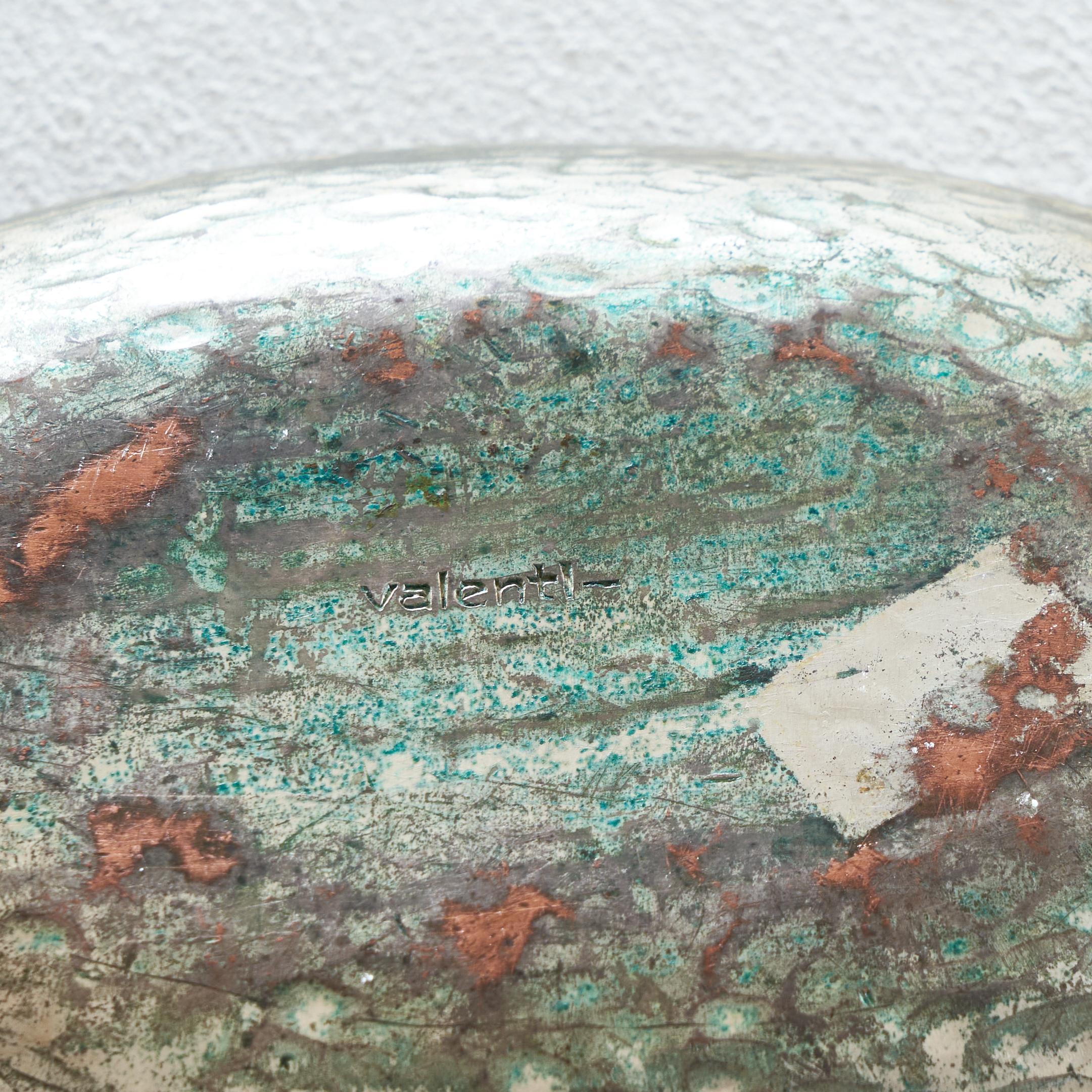 Valenti Hand-Hammered and Enameled Bowl, Italy, 1960s For Sale 2