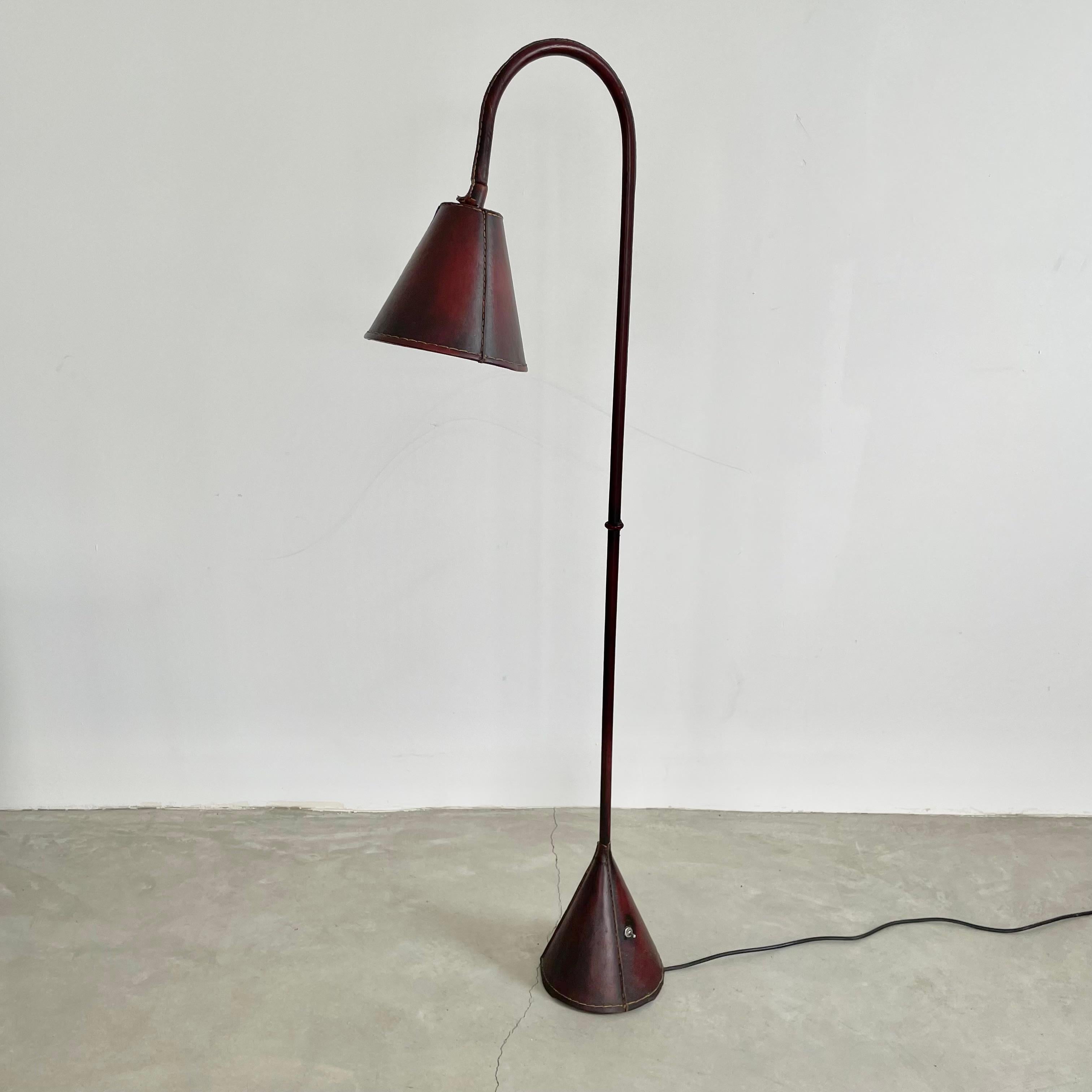 Valenti Leather Floor Lamp, 1970s Spain 4