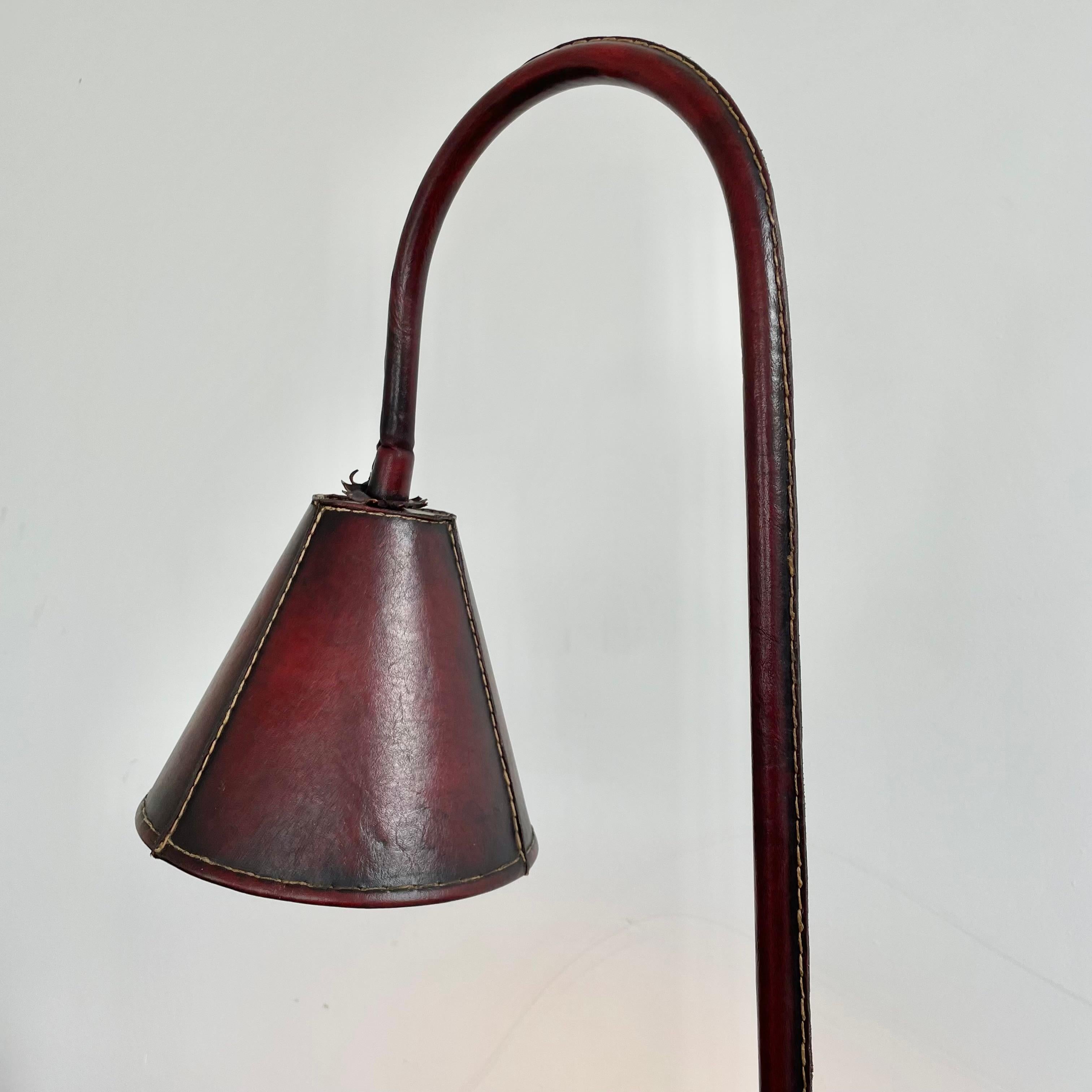 Valenti Leather Floor Lamp, 1970s Spain 10