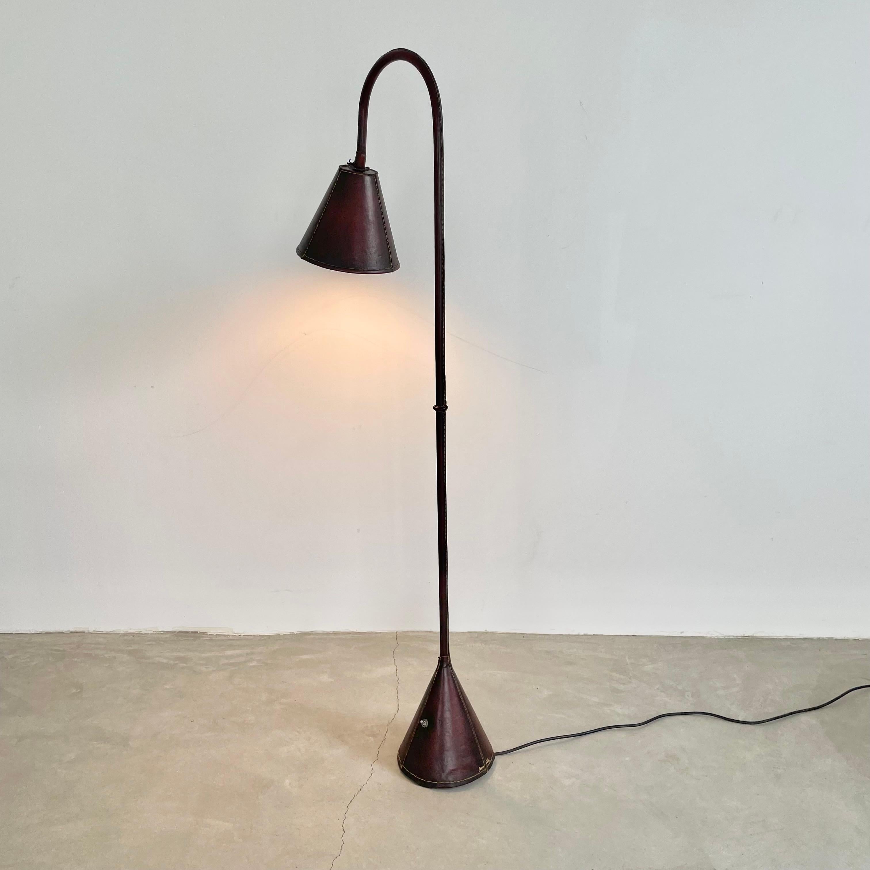 Mid-Century Modern Valenti Leather Floor Lamp, 1970s Spain