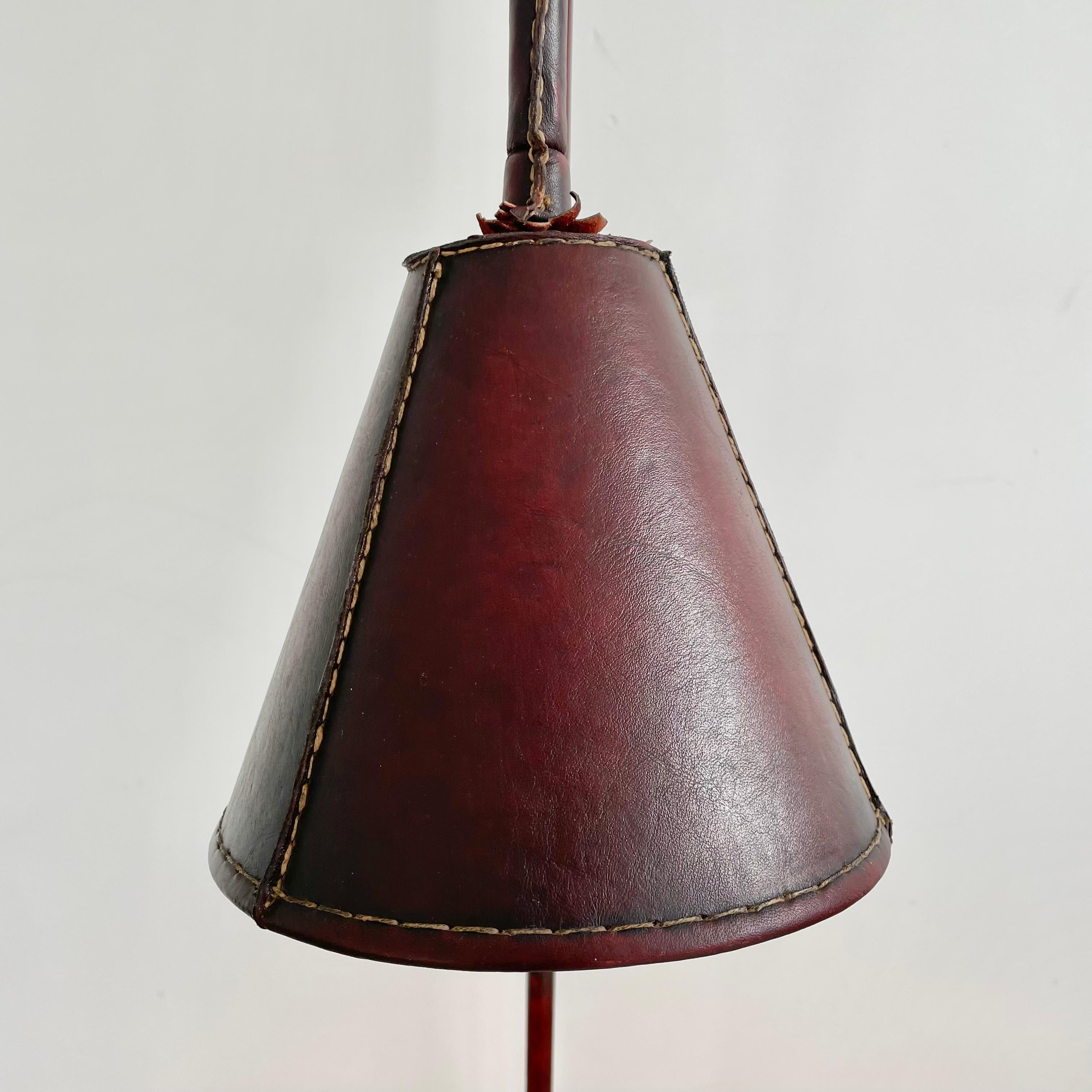 Spanish Valenti Leather Floor Lamp, 1970s Spain