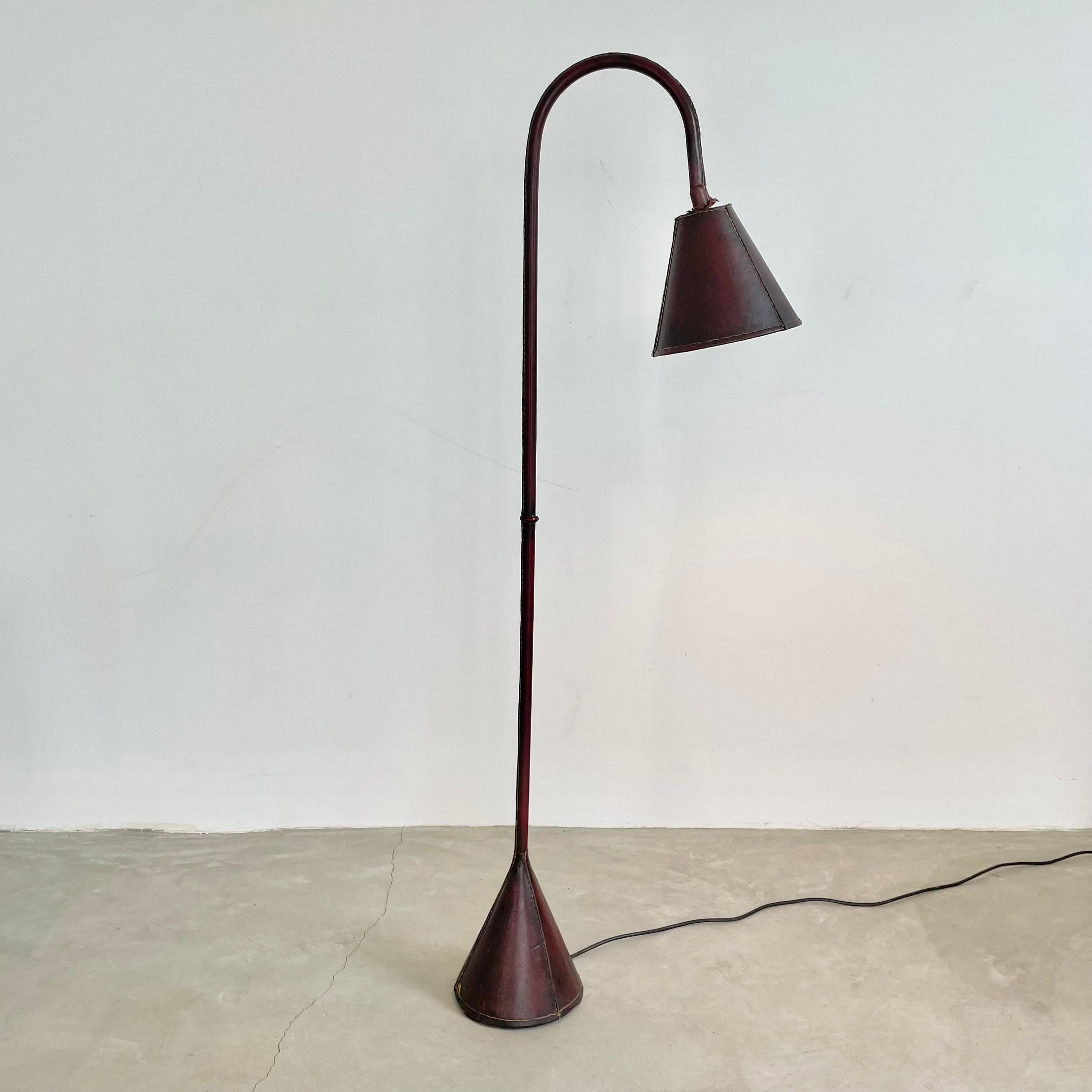 Valenti Leather Floor Lamp, 1970s Spain In Good Condition In Los Angeles, CA