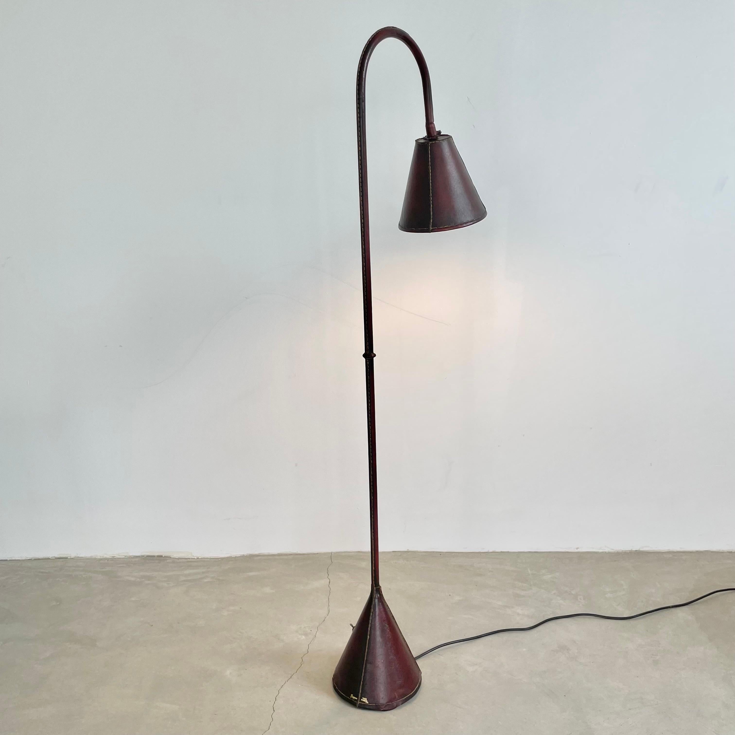 Late 20th Century Valenti Leather Floor Lamp, 1970s Spain