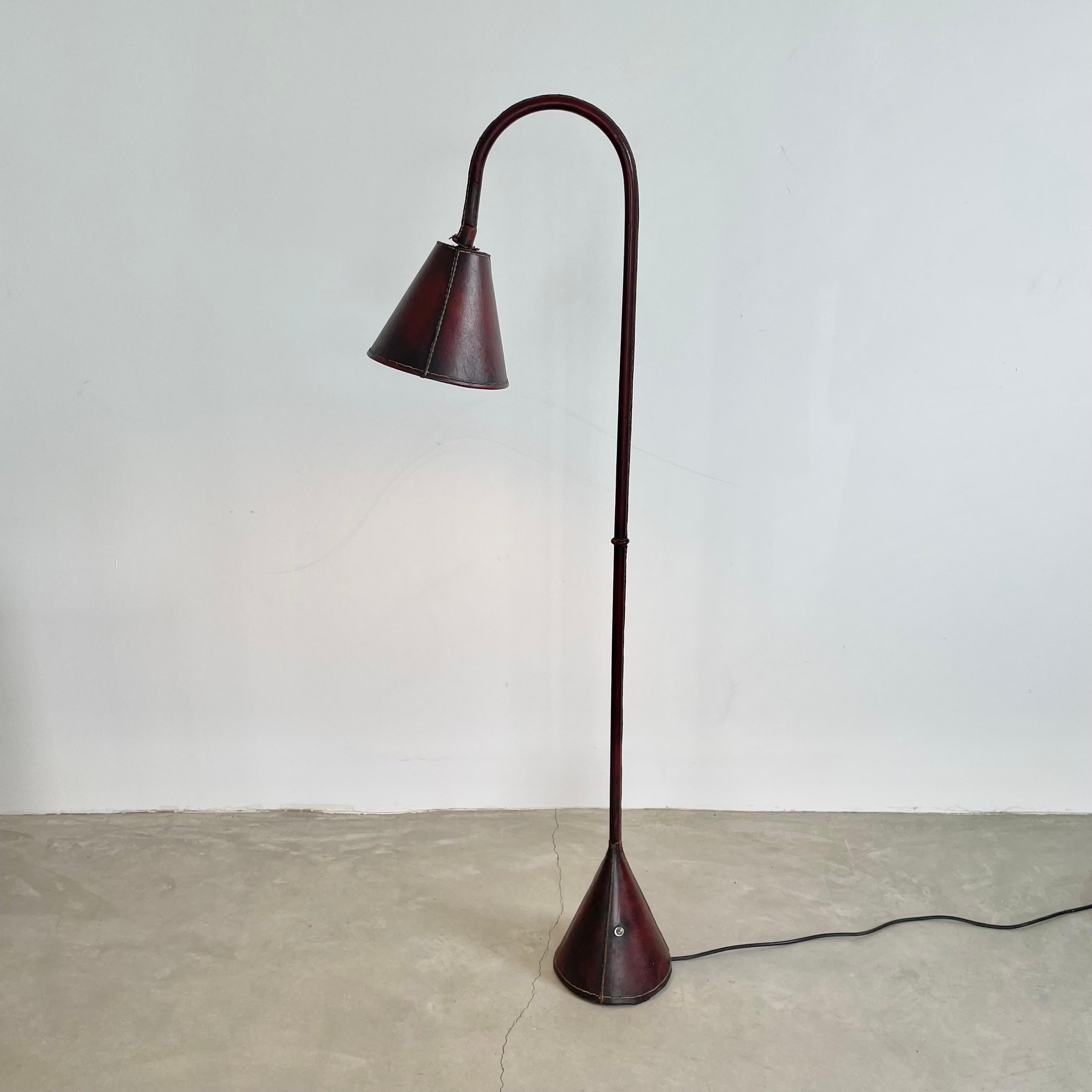 Valenti Leather Floor Lamp, 1970s Spain 1