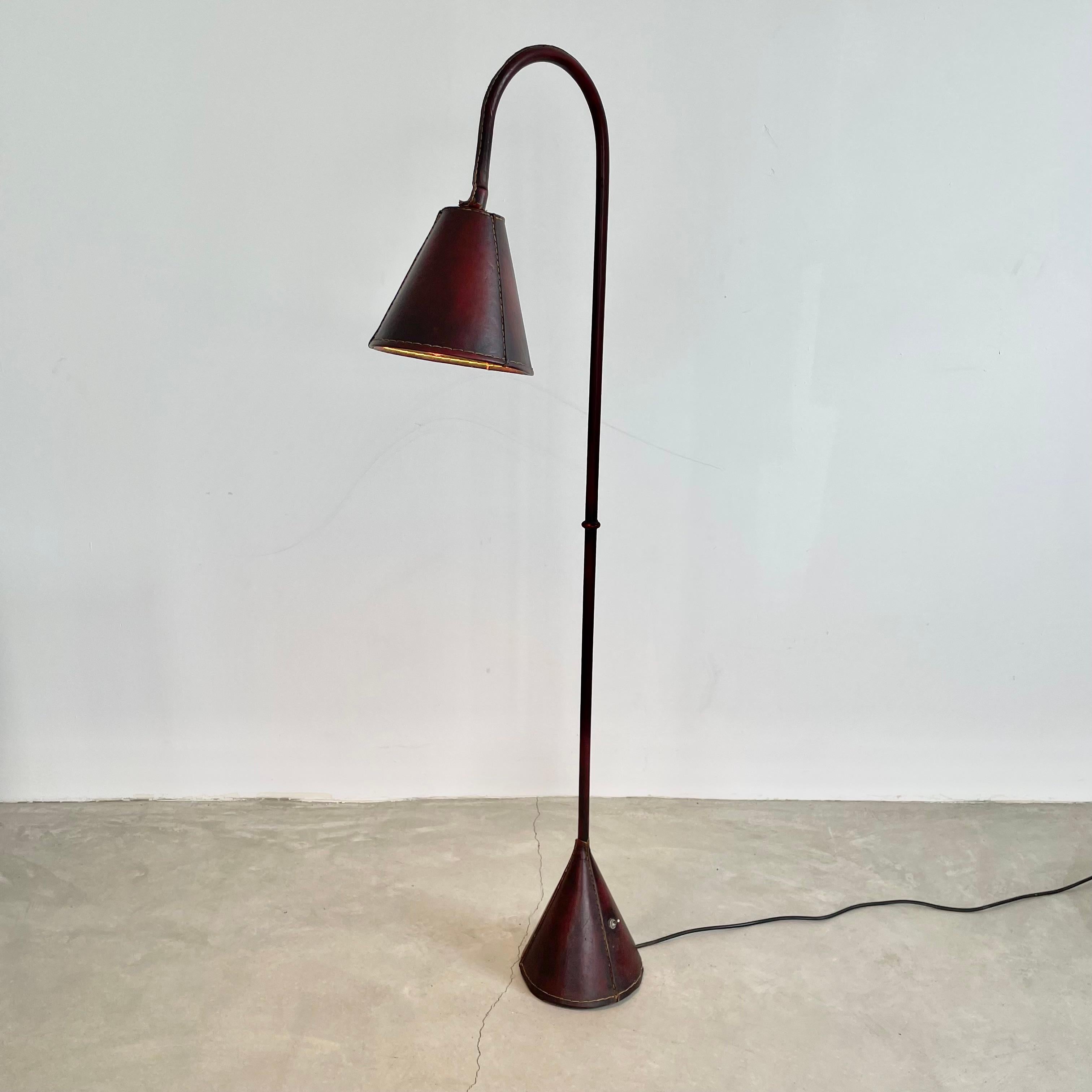 Valenti Leather Floor Lamp, 1970s Spain 2