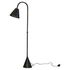 Valenti Leather Floor Lamp, Italian Design, Modernist Style, 1970s