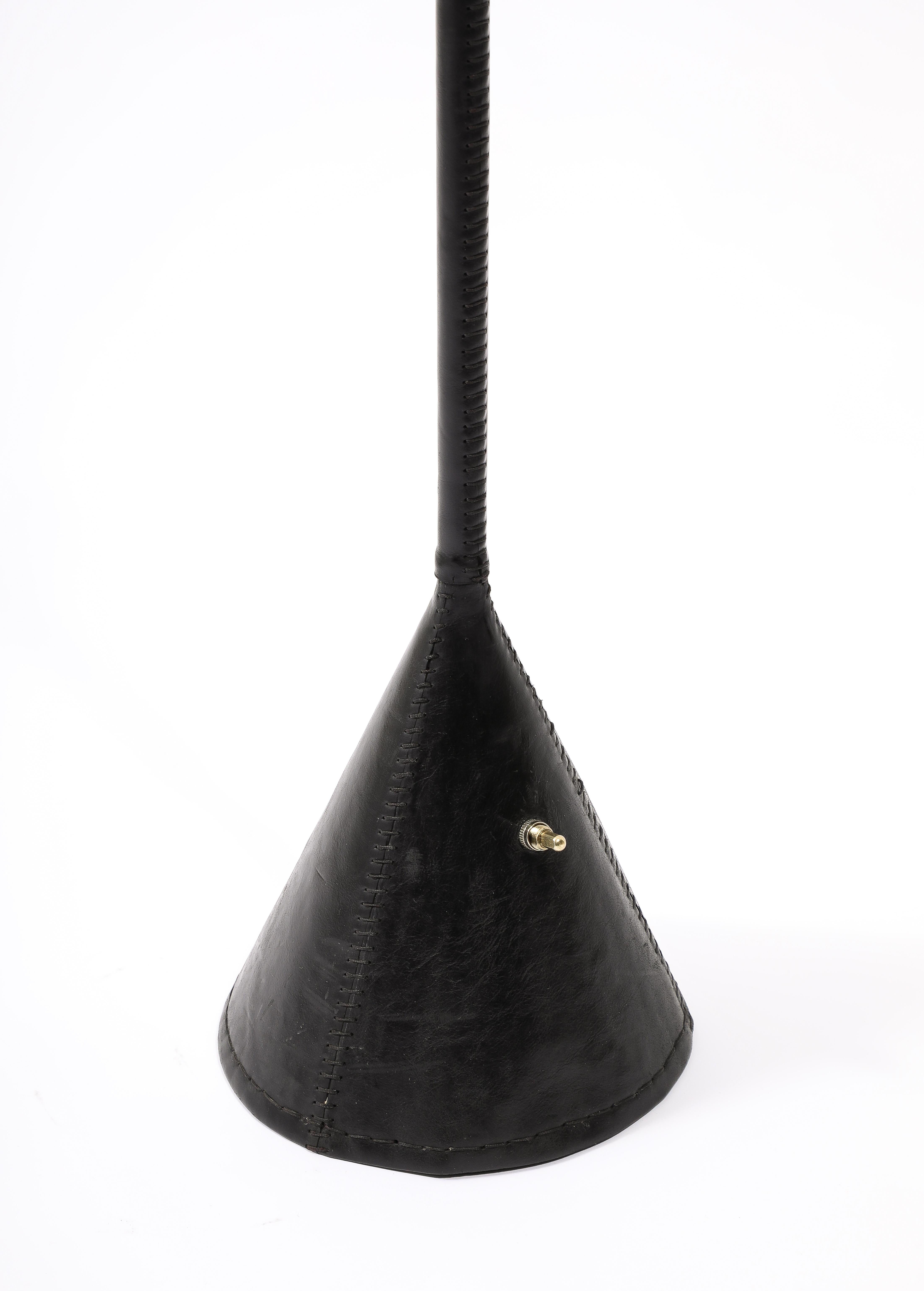 Valenti Leather Floor Lamp, Spain 1960's For Sale 6