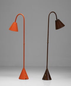 Valenti Leather Floor Lamps, Spain Circa 1950