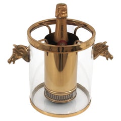 Secchiello per il ghiaccio / Wine Cooler Valentí in lucite e ottone con manici a testa di cavallo