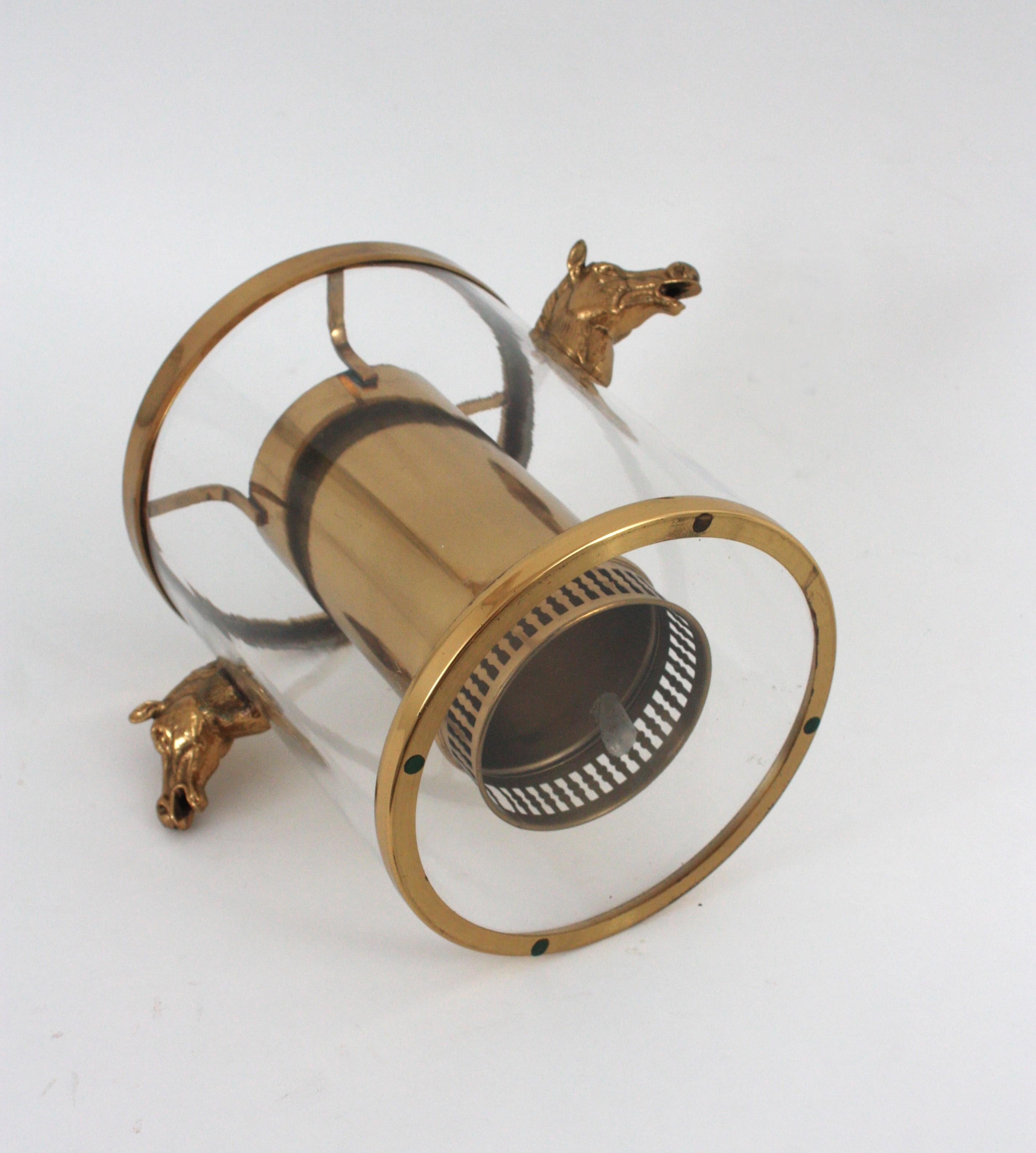 Secchiello per il ghiaccio / Wine Cooler Valentí in lucite e ottone con manici a testa di cavallo in vendita 12