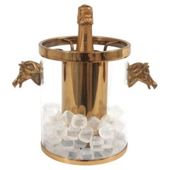 Secchiello per il ghiaccio / Wine Cooler Valentí in lucite e ottone con manici a testa di cavallo