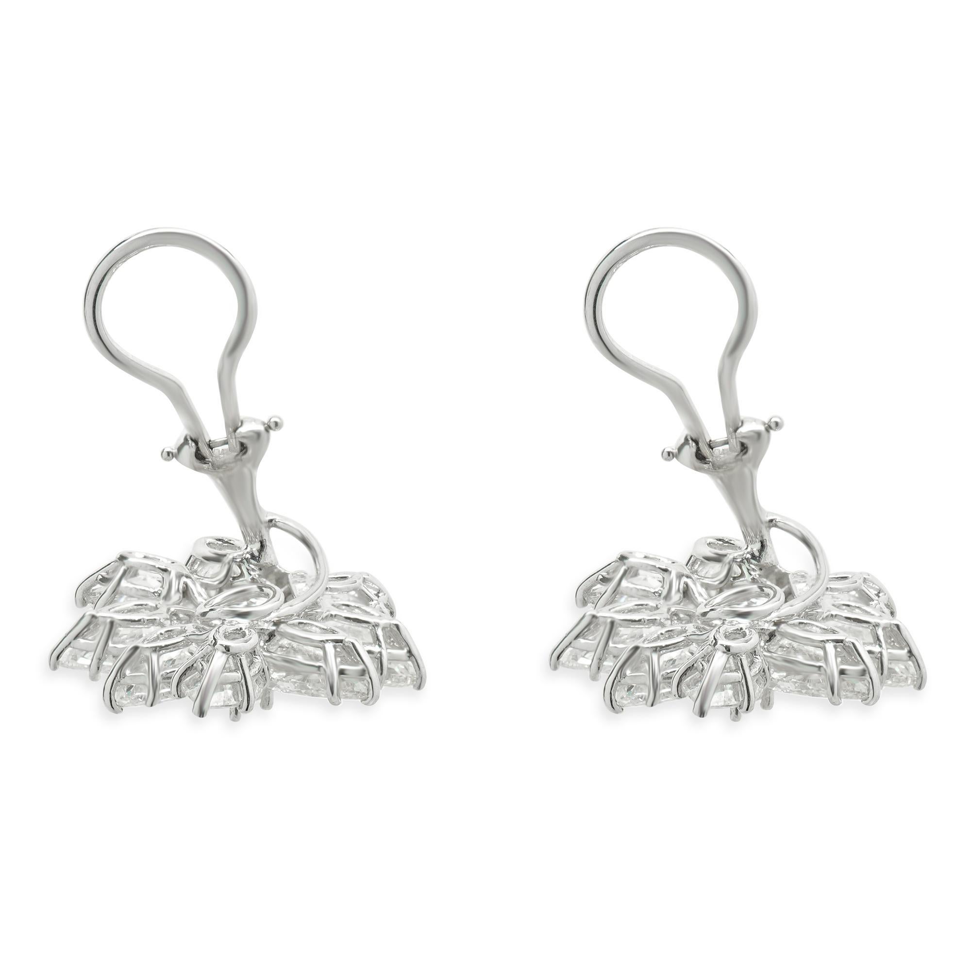 Women's Valenti Magro Paltinum Pear and Marquise Cut Diamond Cluster Earrings For Sale