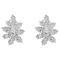 Pendientes Valenti Magro Paltinum Racimo de diamantes talla pera y marquesa