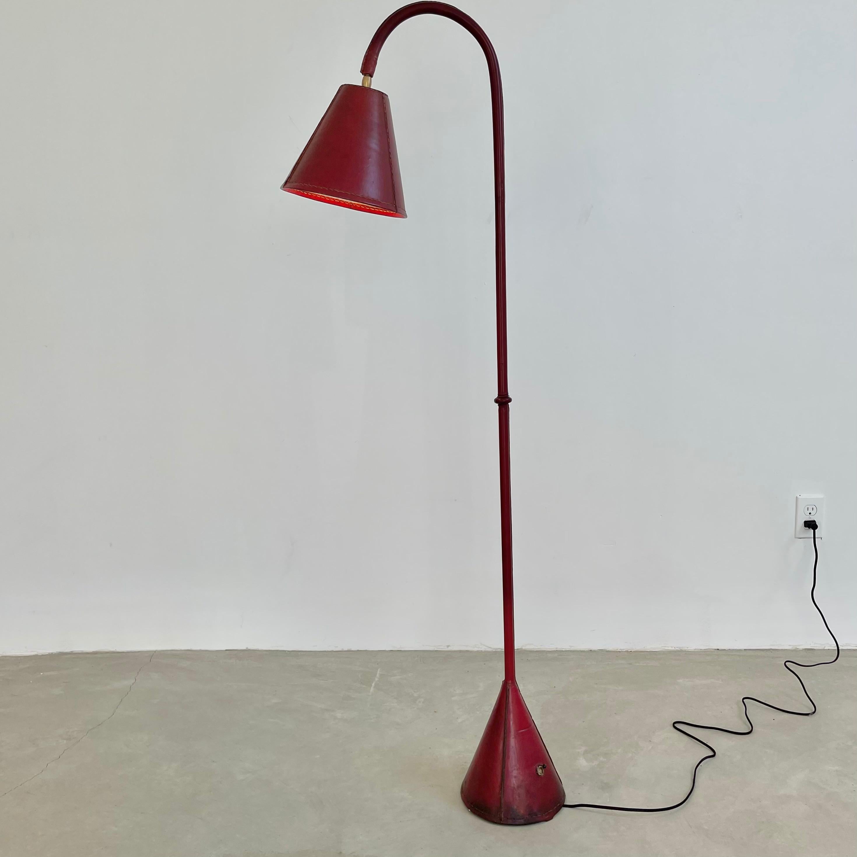 Valenti Red Leather Floor Lamp 5