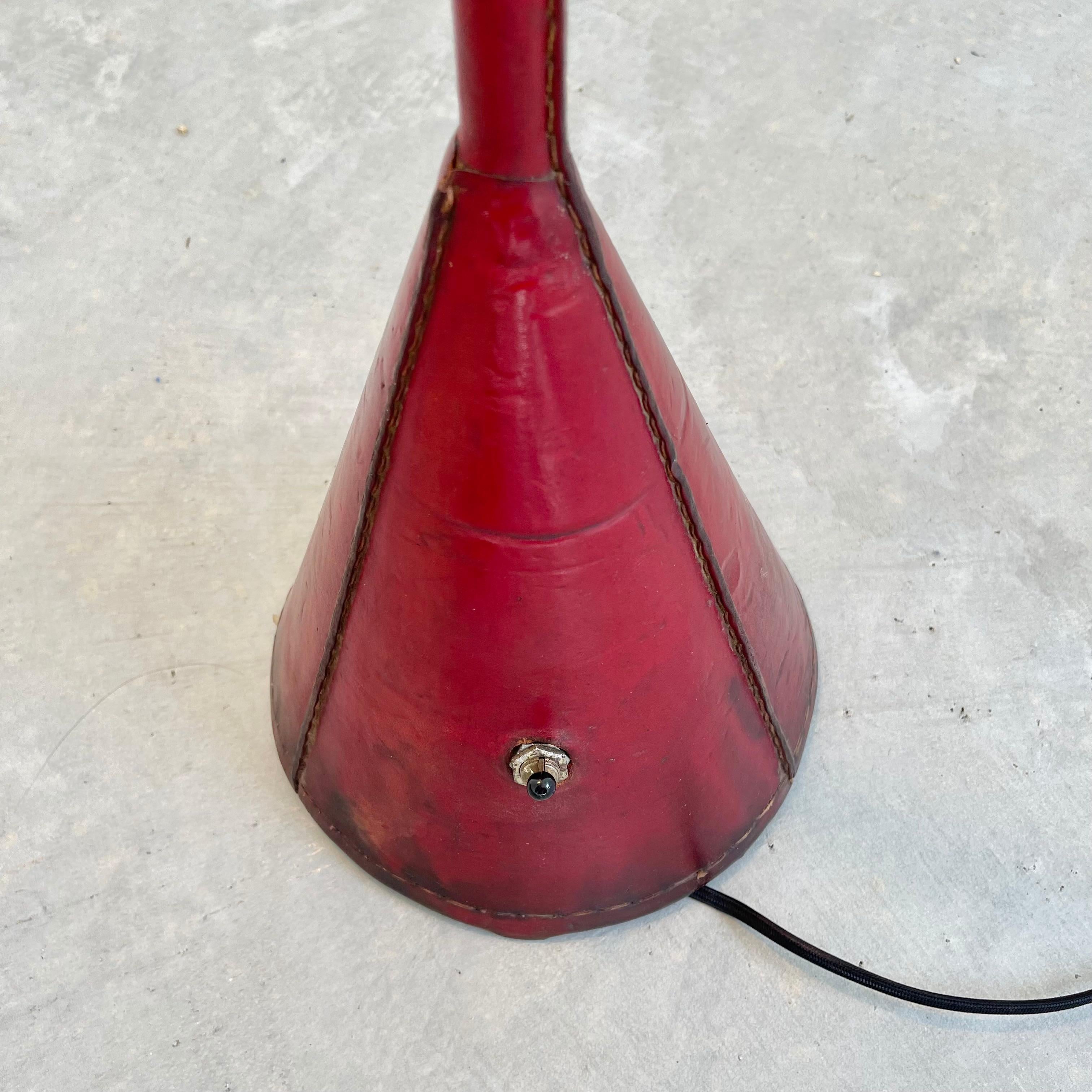 Valenti Red Leather Floor Lamp 7