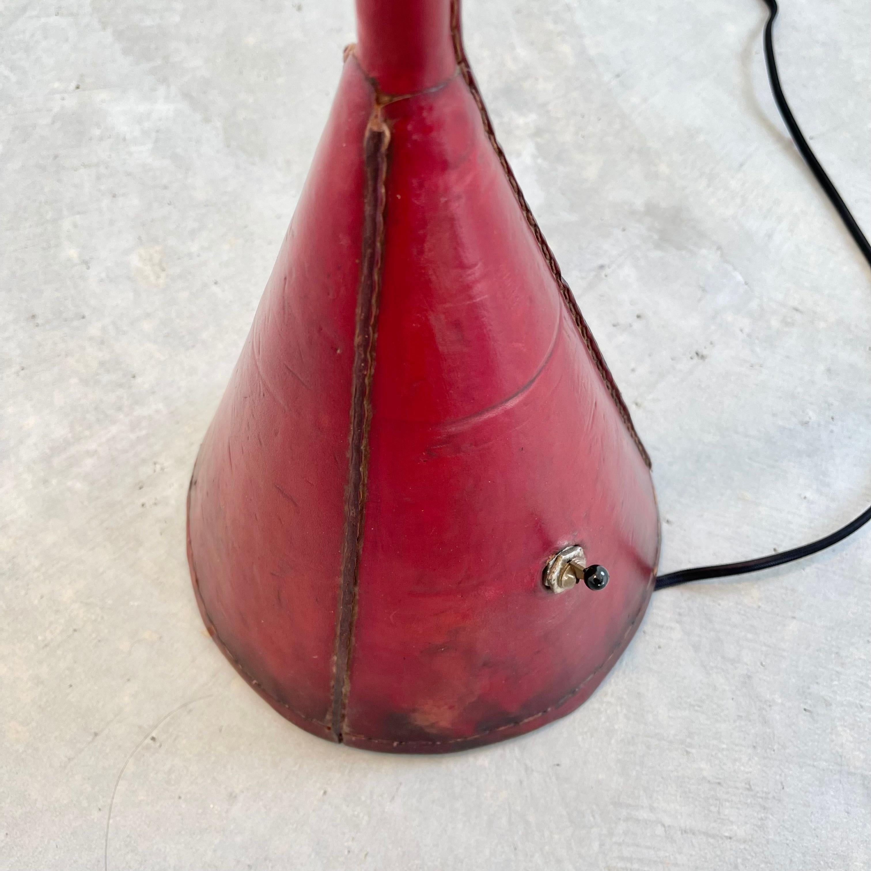 Valenti Red Leather Floor Lamp 8