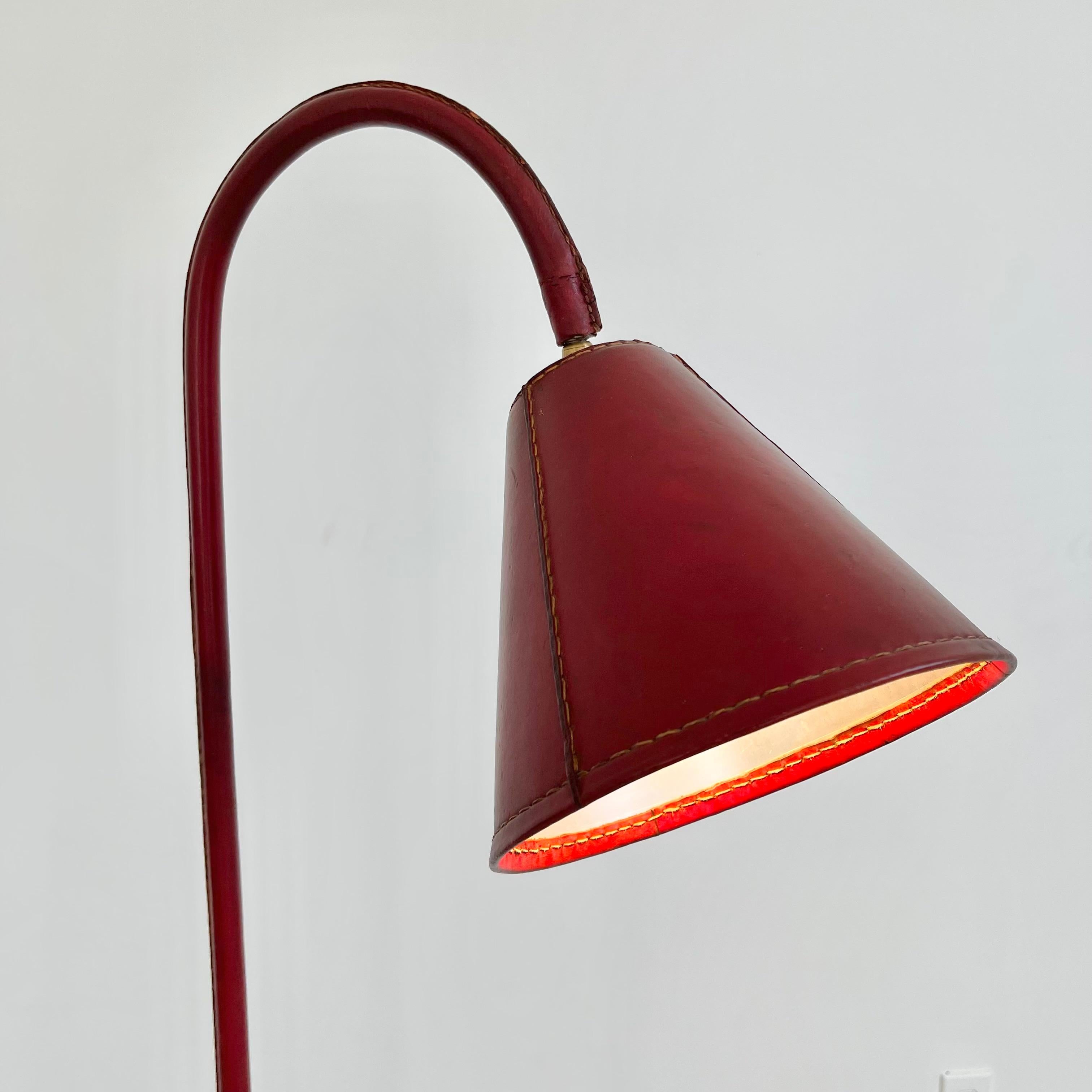 Valenti Red Leather Floor Lamp 9