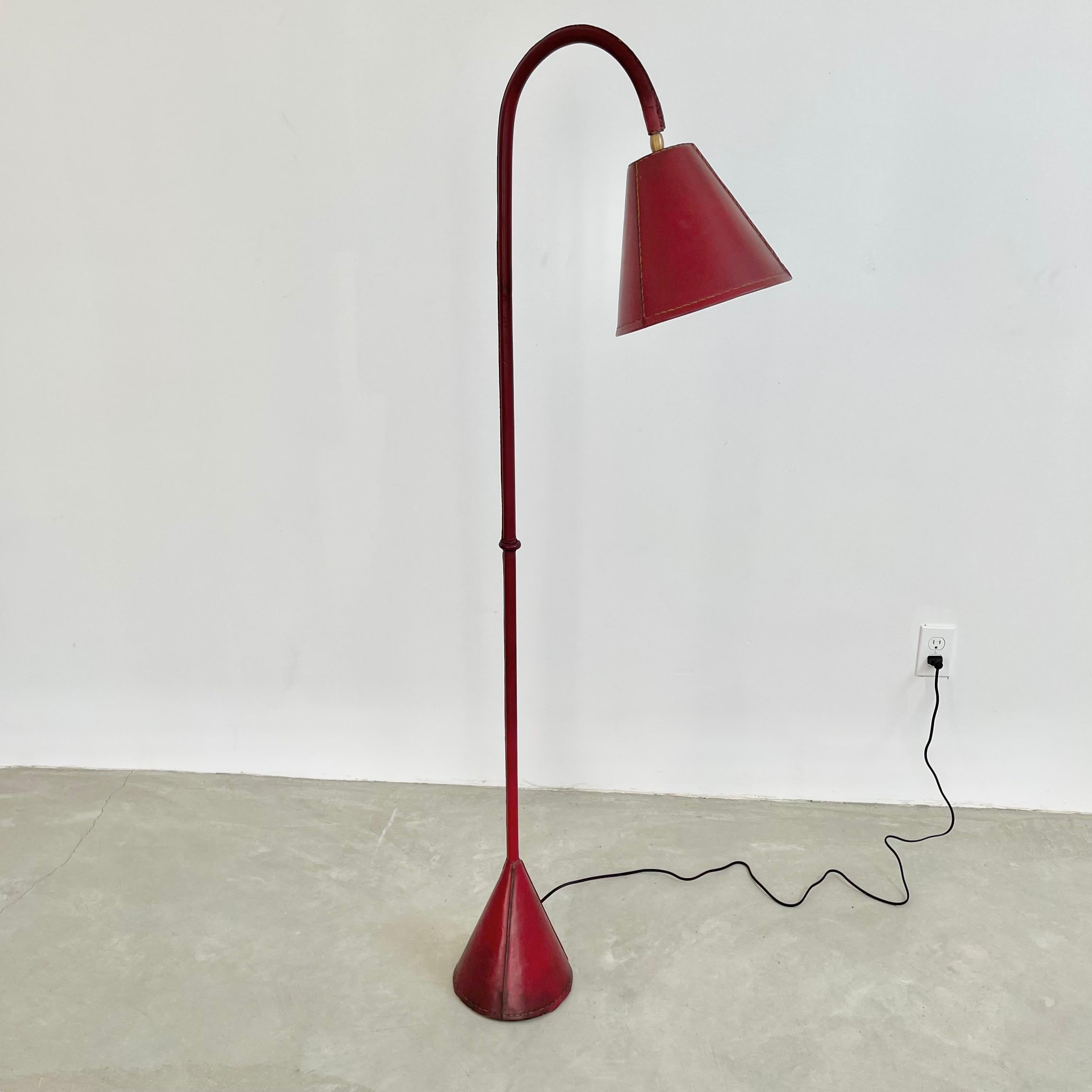 Valenti Red Leather Floor Lamp 12