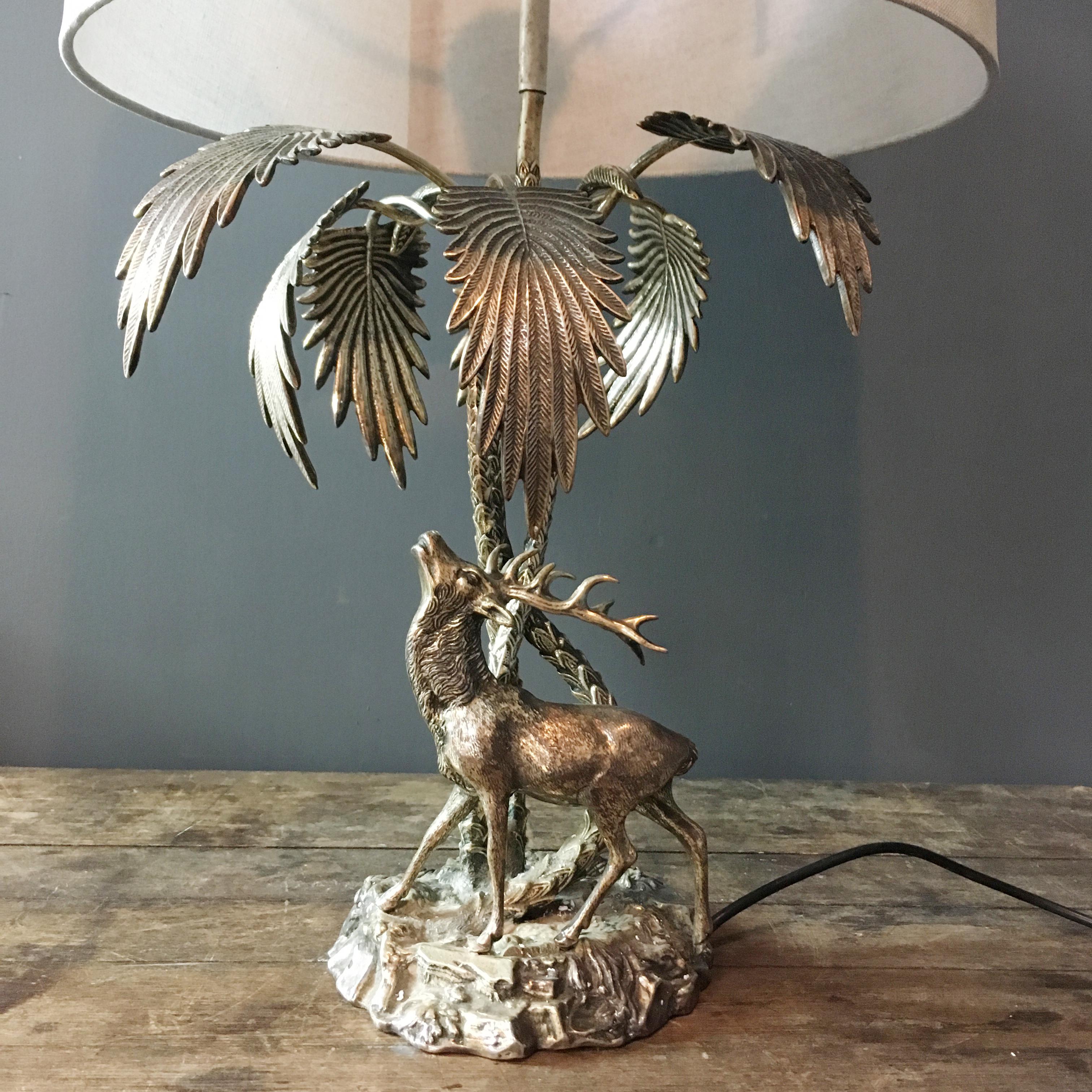 stag head table lamp