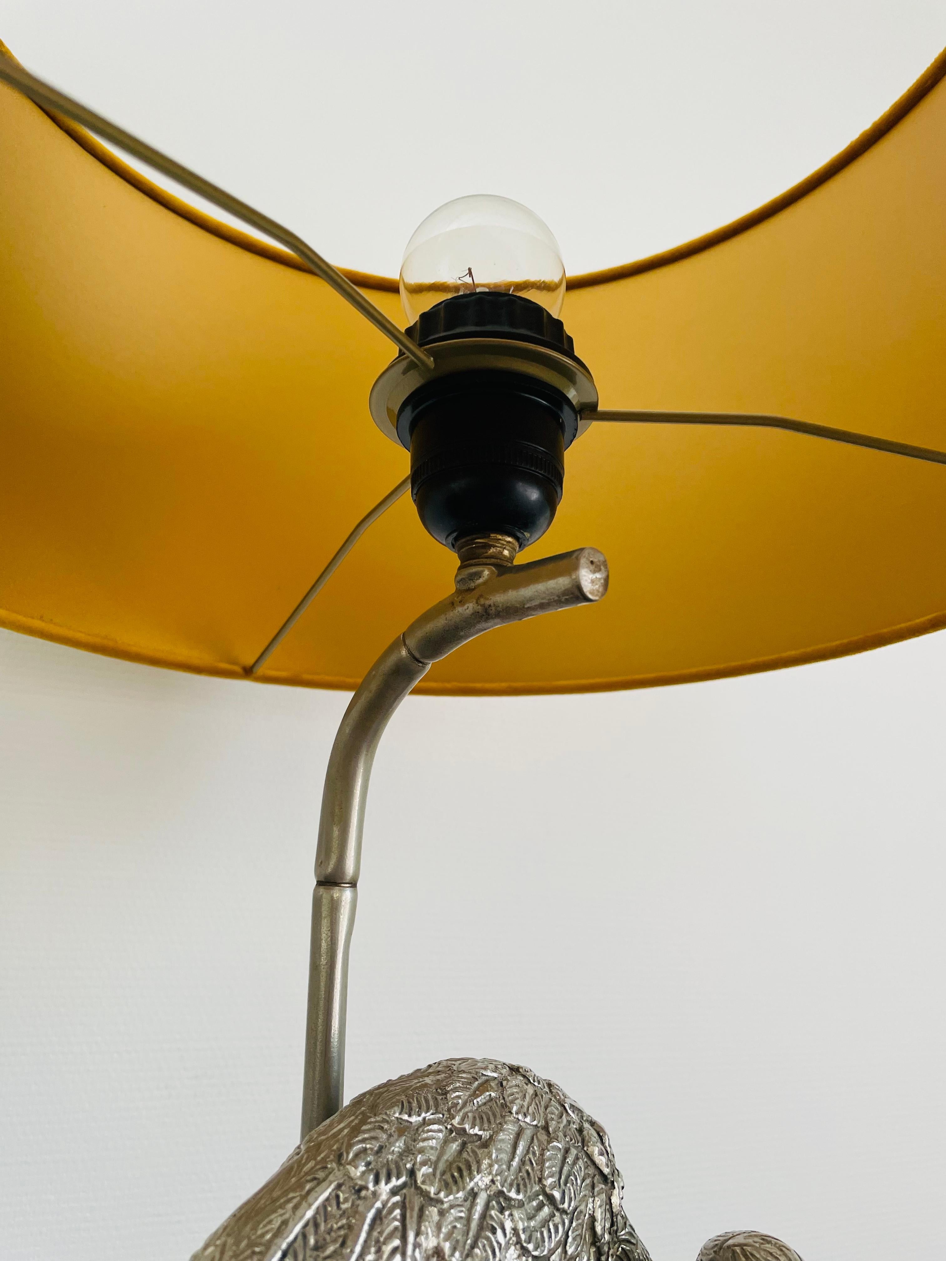 Mid-20th Century Valenti Silver Plated Crane Bird Table Lamp, 1960s