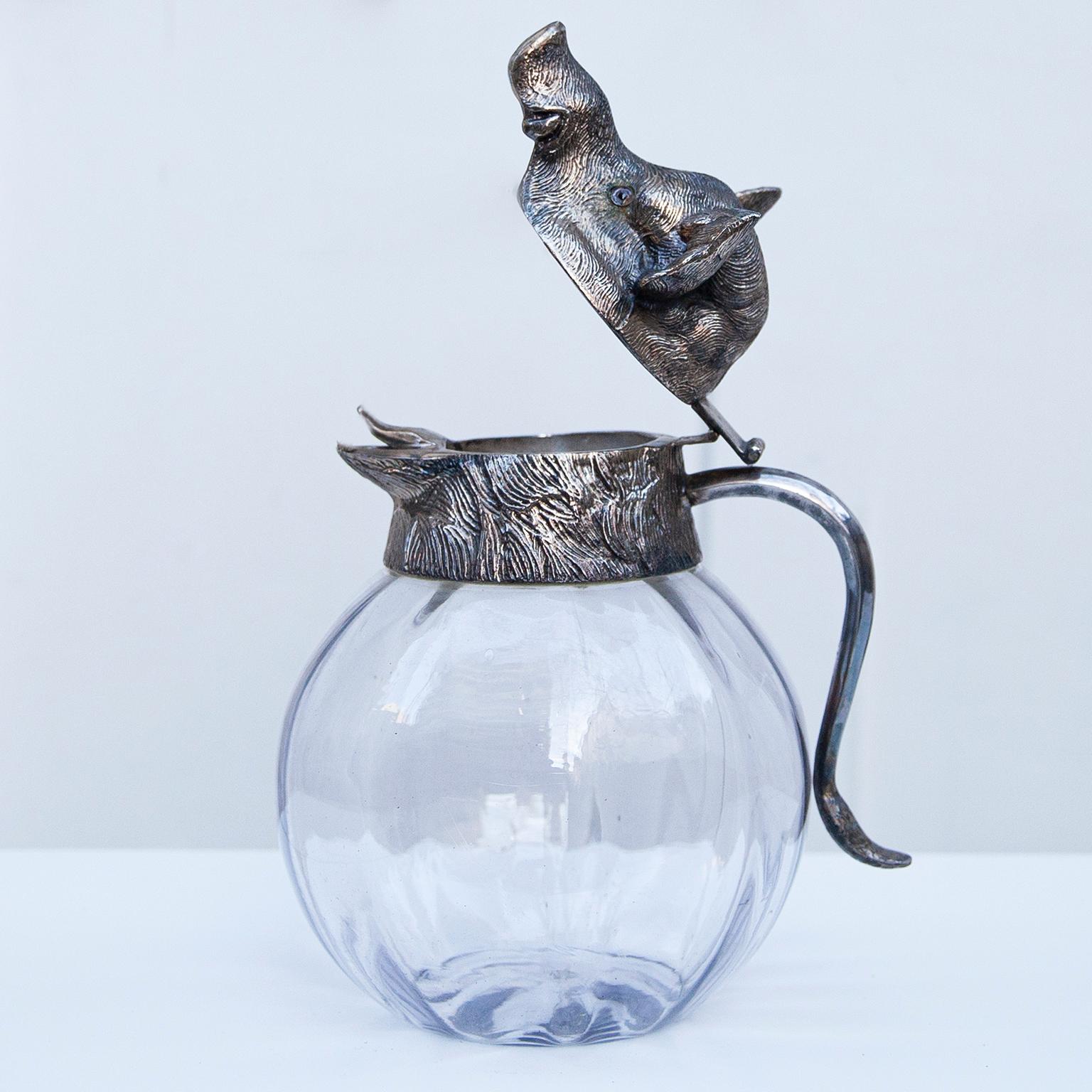 Valenti Silver Plated Wild Boar Carafe, Spain, 1970s 1
