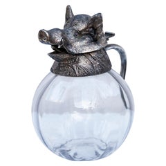 Valenti Silver Plated Wild Boar Carafe, Spain, 1970s