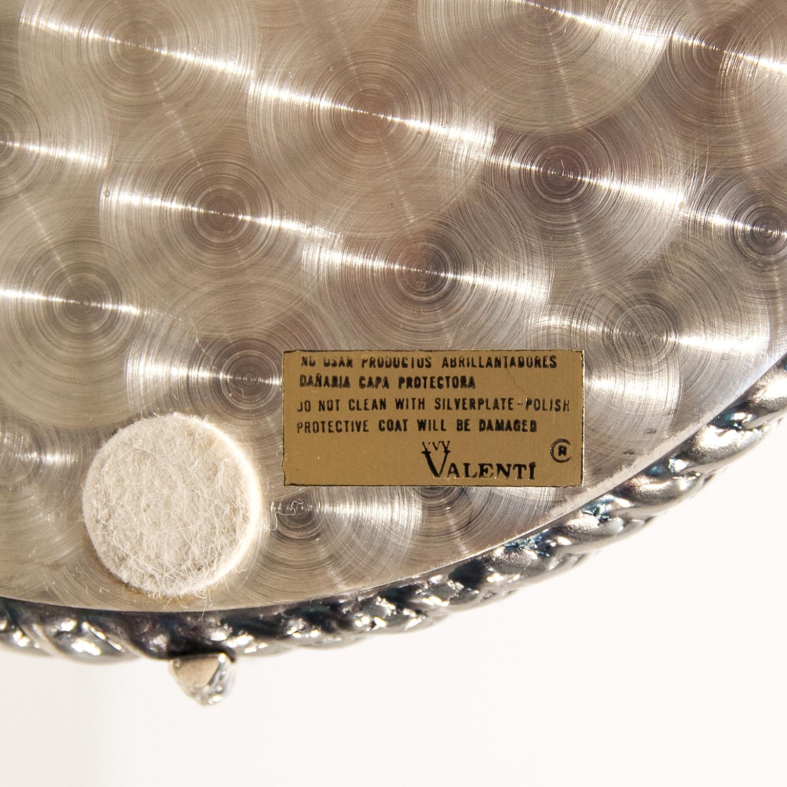 Valenti Silvered Nautical Rope Ice Bucket Wine Cooler 1970s 4