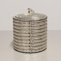 Seau à glace nautique Valenti argenté des années 1970