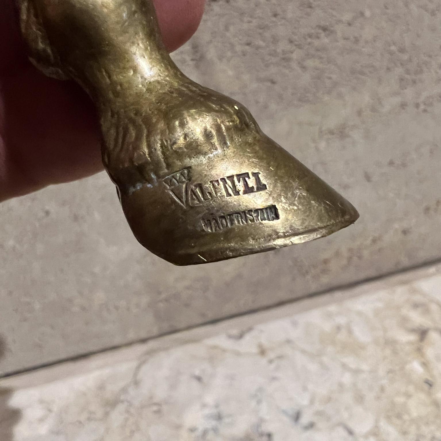 Mid-Century Modern Valenti Solid Brass Letter Opener Equestrian Detail Spain For Sale