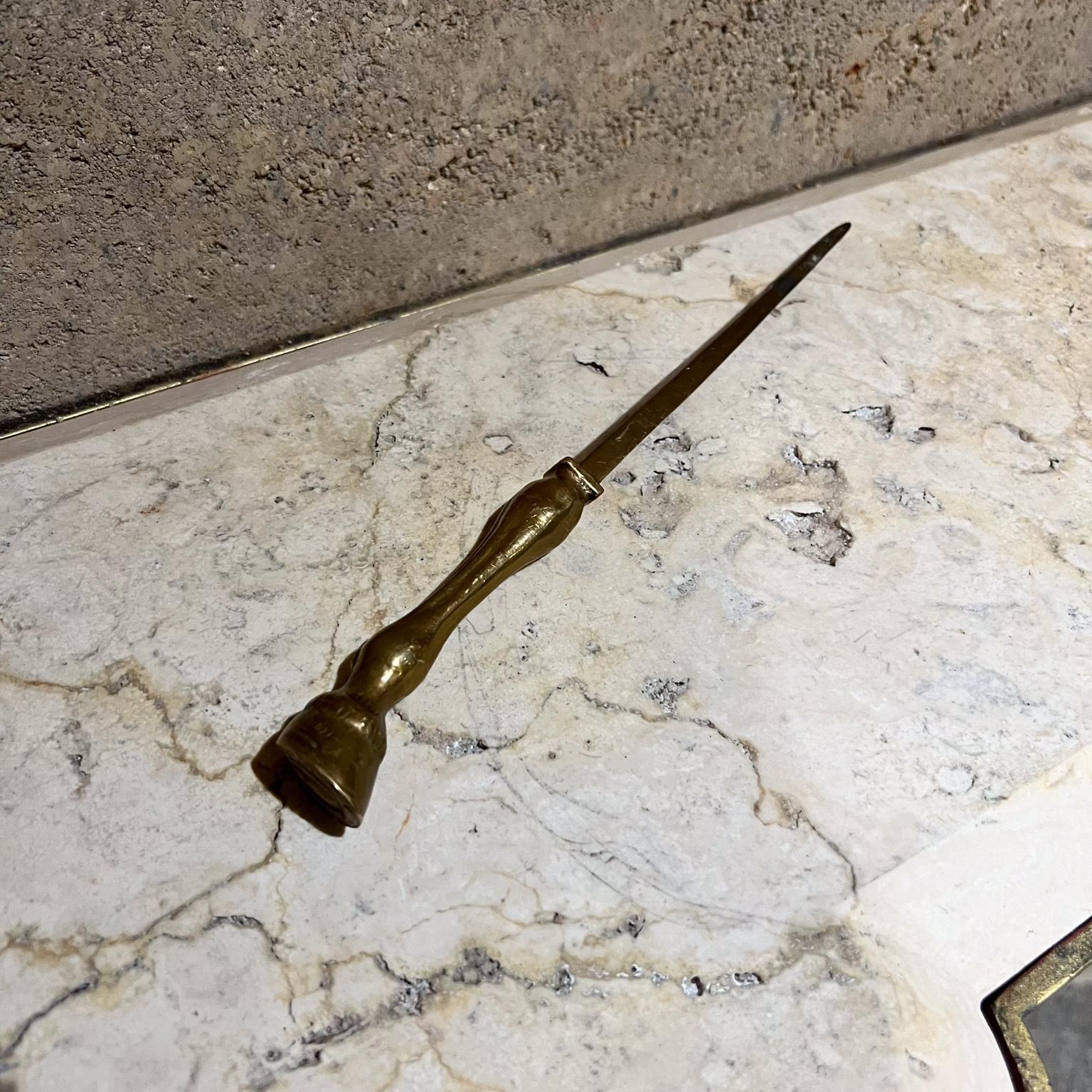 20th Century Valenti Solid Brass Letter Opener Equestrian Detail Spain For Sale