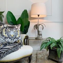 Valenti Stag Table Lamp, Silvered Bronze, Spain 1970's