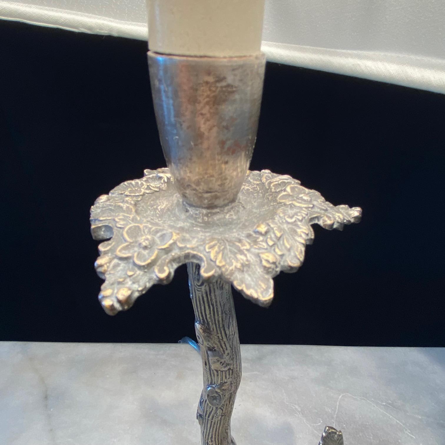 Valenti Style Silver Plated Bronze Deer or Stag Sculpture Table Lamp 2
