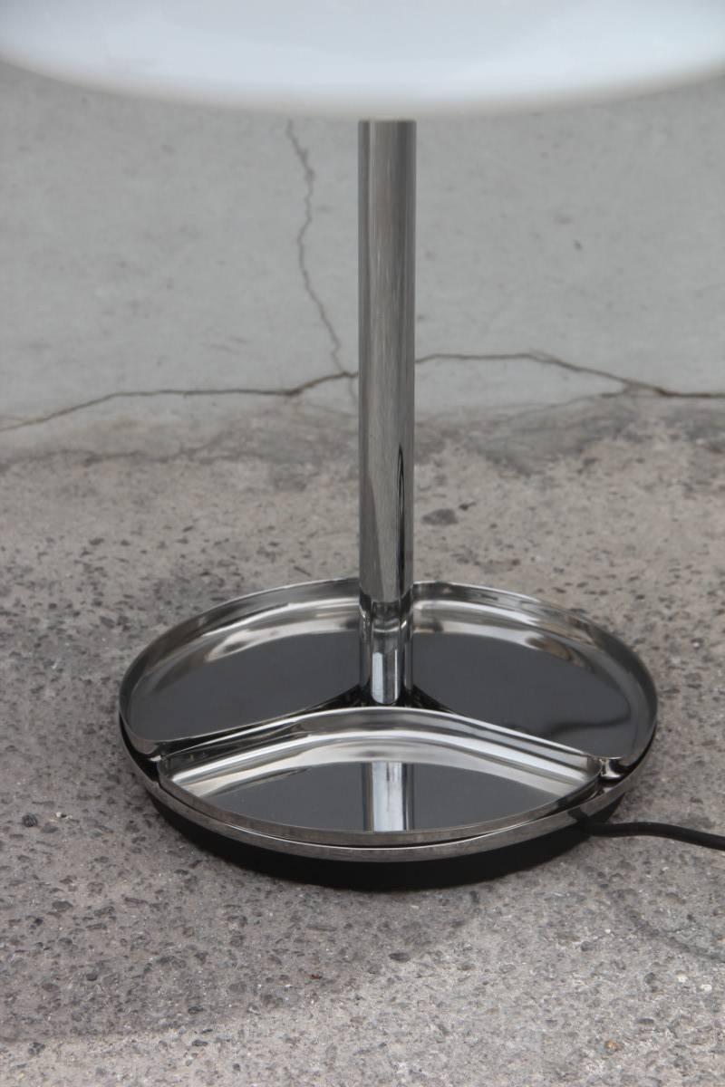 Valenti Table Lamp Murano Art Glass 1970s Steel White Glass  Italian design  3
