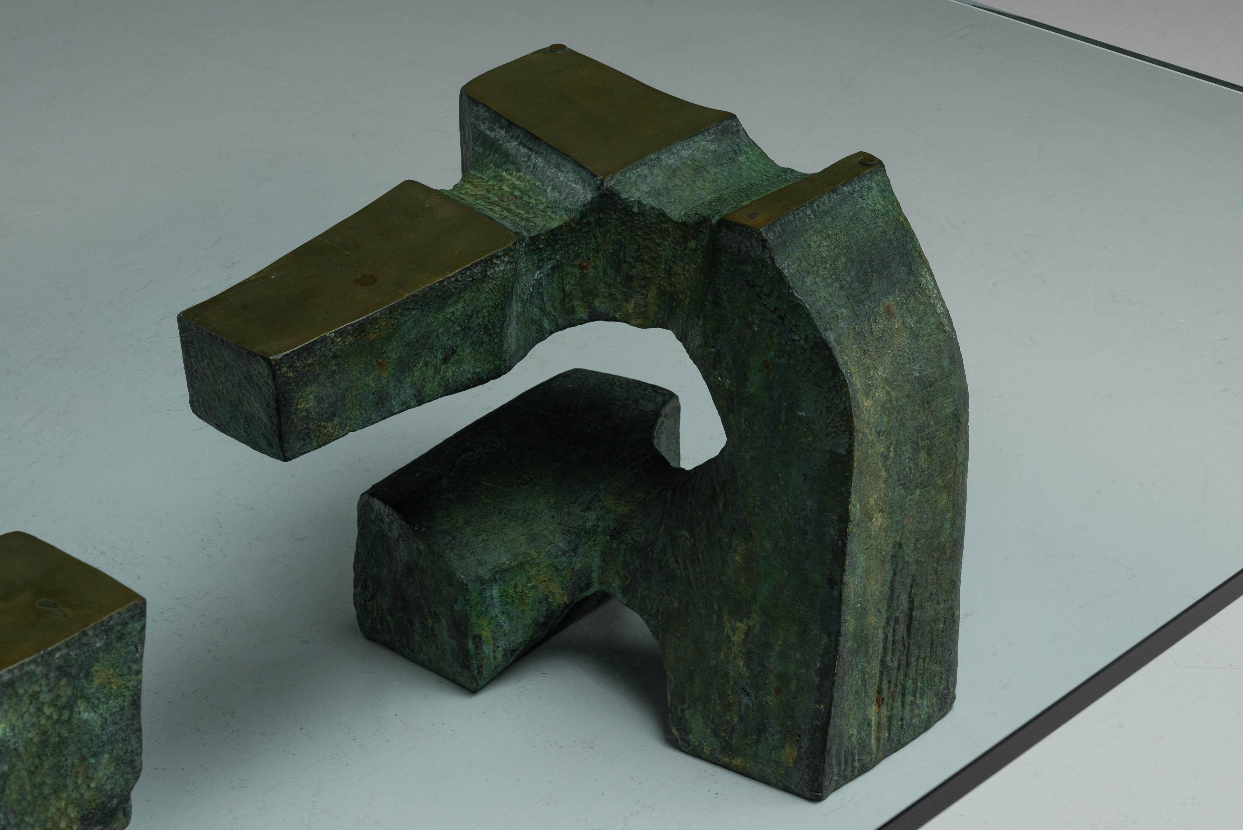 Valentí Vulcano Couchtisch aus Bronze Spanien 1979 im Zustand „Gut“ in Roosendaal, Noord Brabant