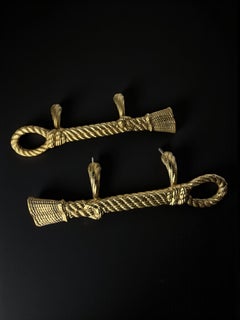 Poignées de porte Valenti XL en bronze avec motif de nœud de corde, Espagne, années 1980