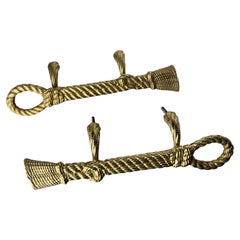Poignées de porte Valenti XL en bronze avec motif de nœud de corde, Espagne, années 1980