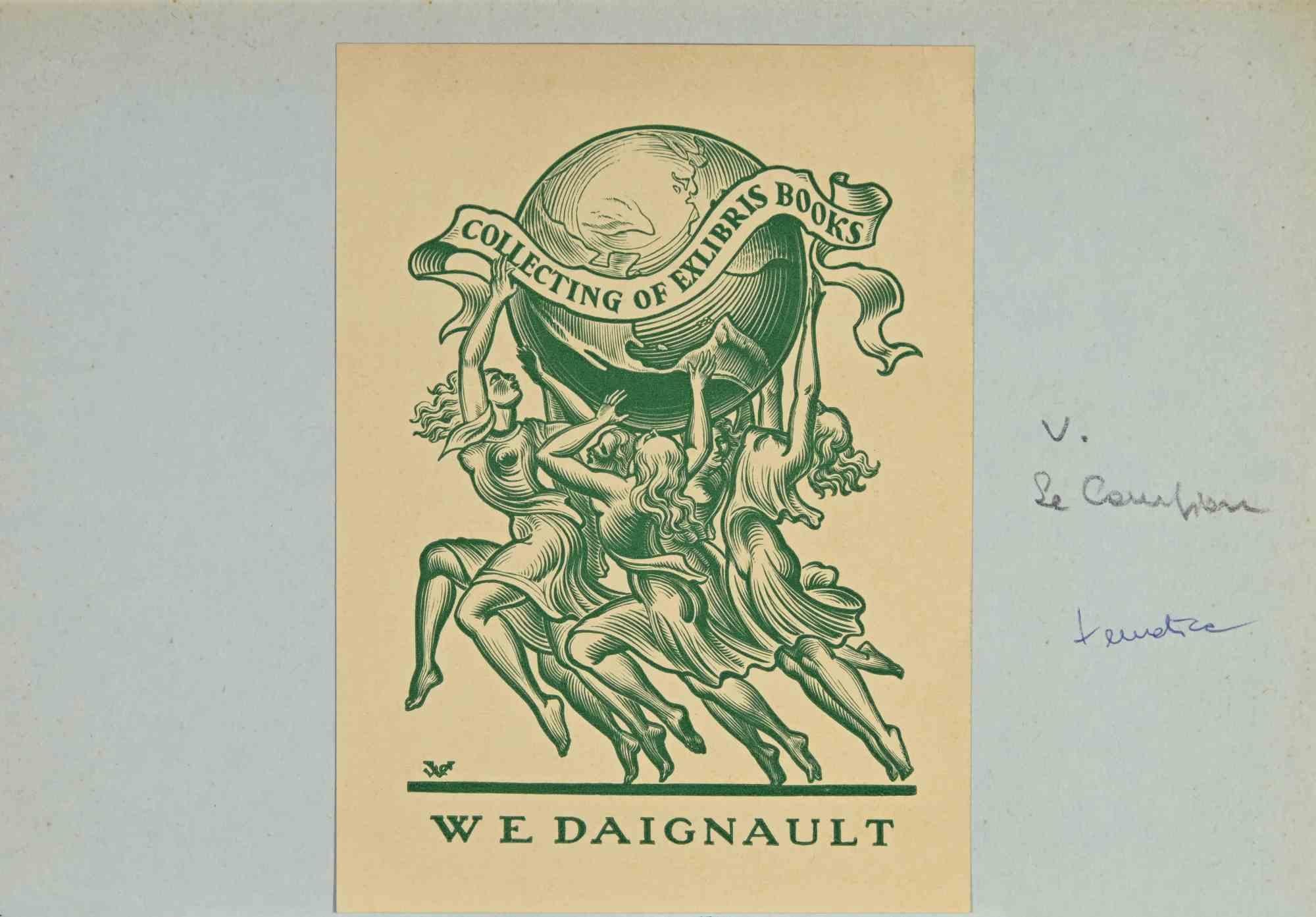 Ex-Libris - W.E. Daignault ist ein Kunstwerk des Künstlers Valentin Le Campion aus den 1930er Jahren.

Lithographie auf Papier.

Das Werk ist auf elfenbeinfarbenen Karton geklebt. Abmessungen insgesamt: 13 x 20 cm.

Gute Bedingungen.

Der Künstler