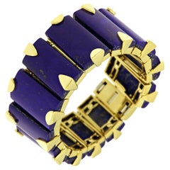 Valentin Magro 12 Tapering Rectangular Lapis Bracelet in 18 Karat Yellow Gold