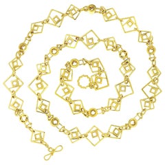 Valentin Magro 18 Karat Yellow Gold Geometric Link Necklace