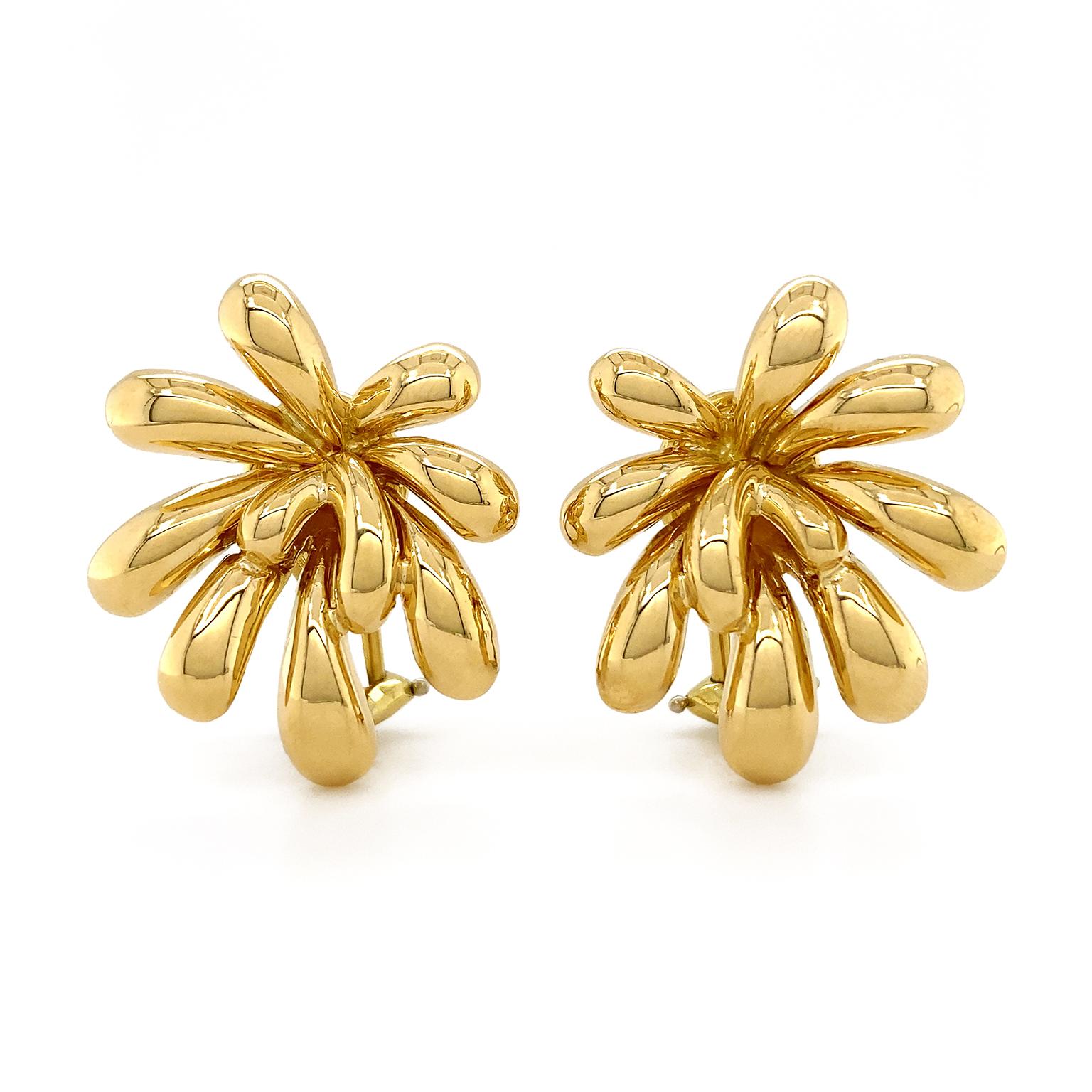 18 Karat Gelbgold Splish Splash Clip-on Ohrringe Damen