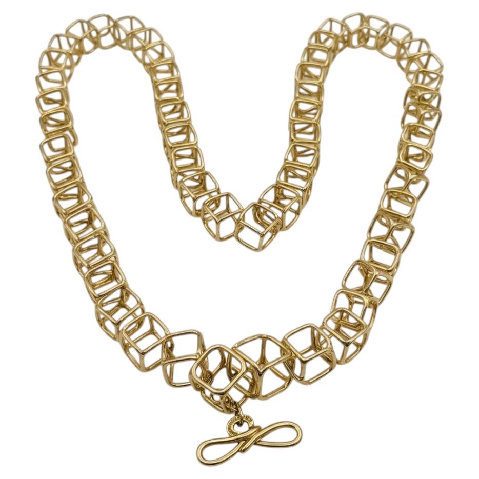 Valentin Magro – Halskette aus 18-karätigem Gelbgold mit geometrischen Gliedern im Angebot